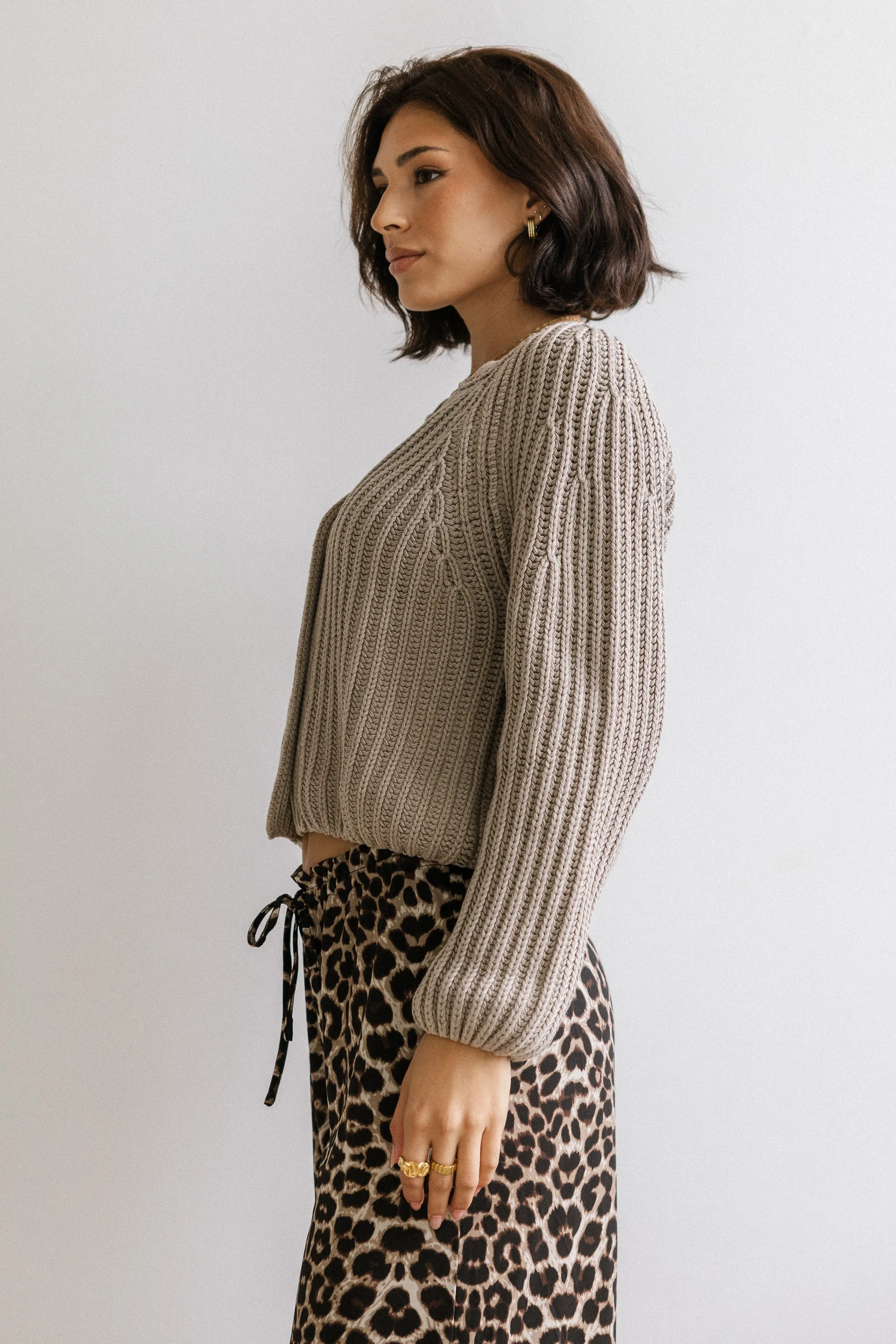 Katie Knit Cardigan in Tan sold by bohme product image thumbnail 5