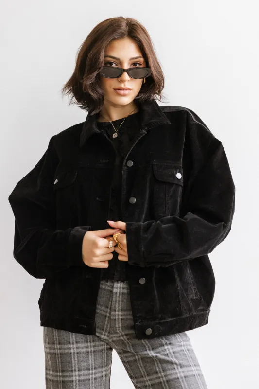 Sarah Corduroy Jacket in Black sold by bohme