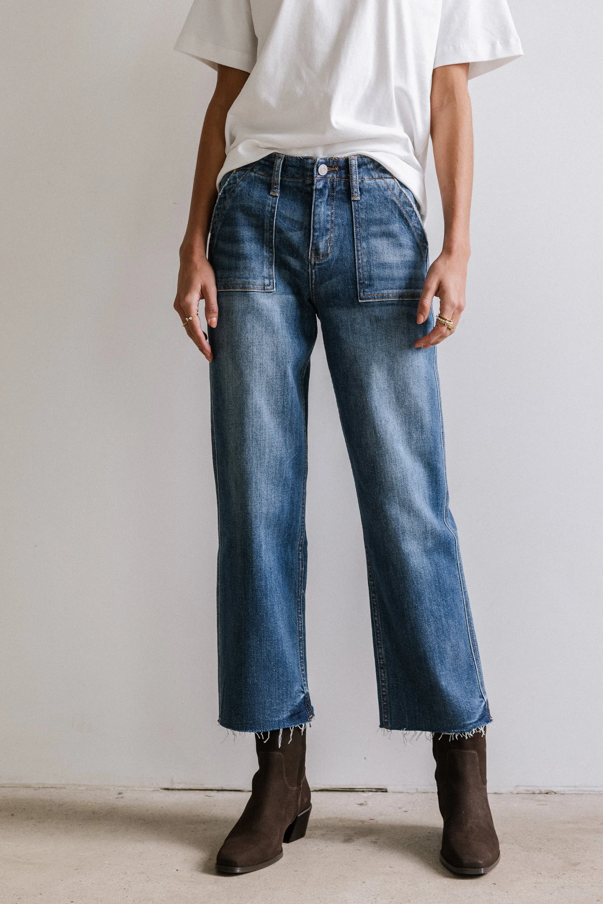 Eileen Cropped Straight Leg Jeans sold by bohme