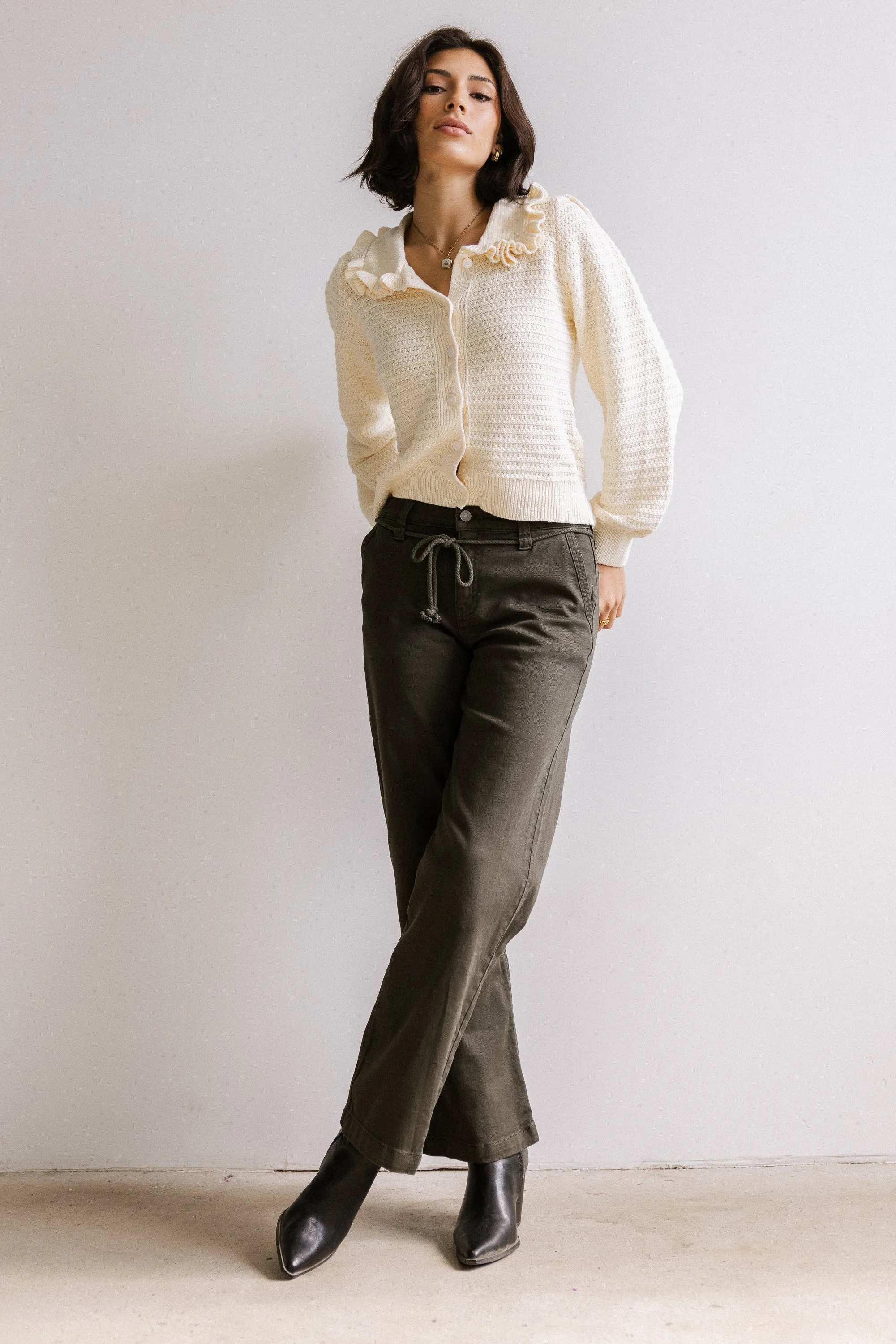 Maureen Collared Cardigan in Oatmeal - FINAL SALE sold by bohme product image thumbnail 2