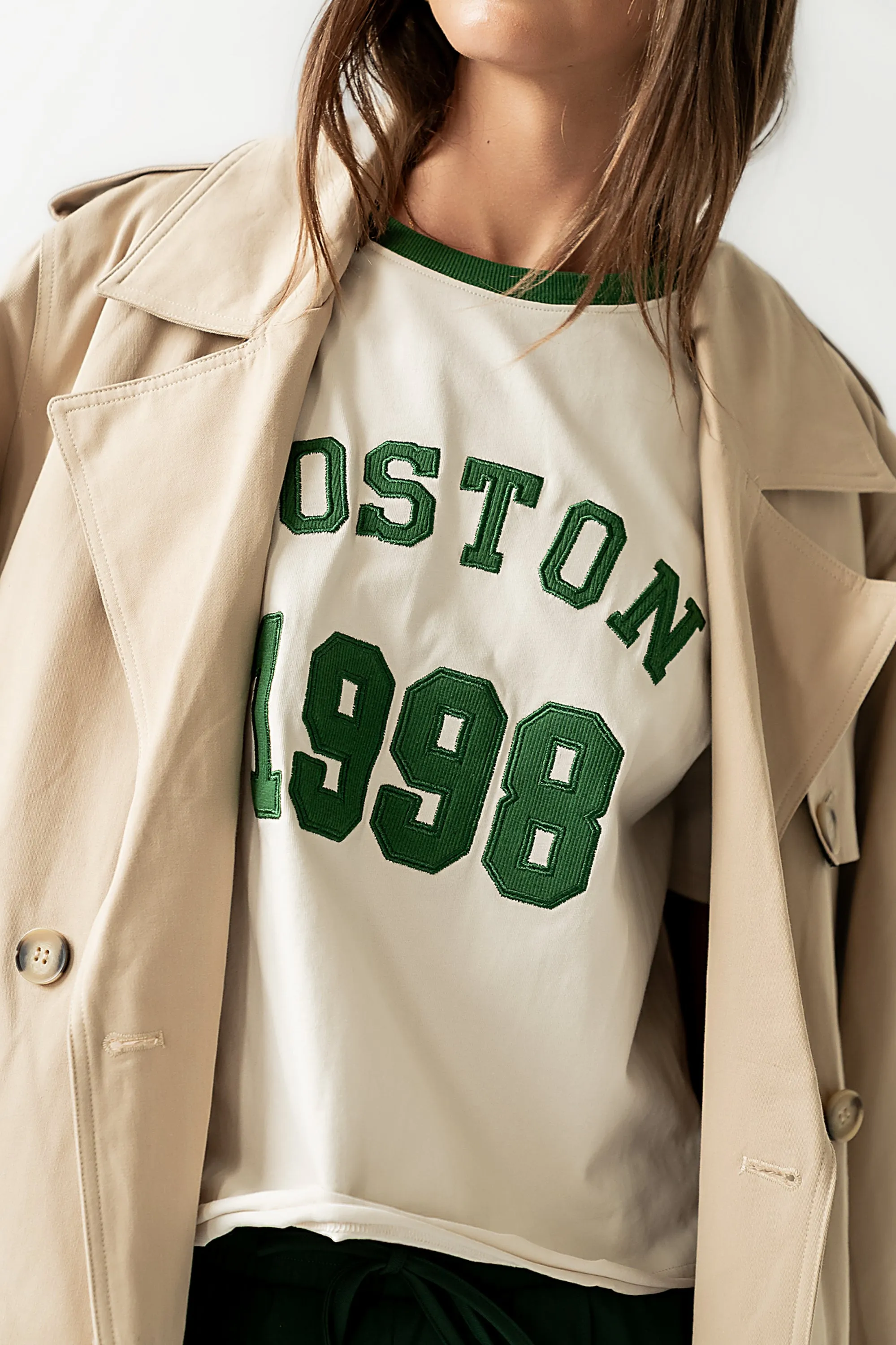 Boston Oversized Graphic Tee in Green sold by bohme product image thumbnail 2