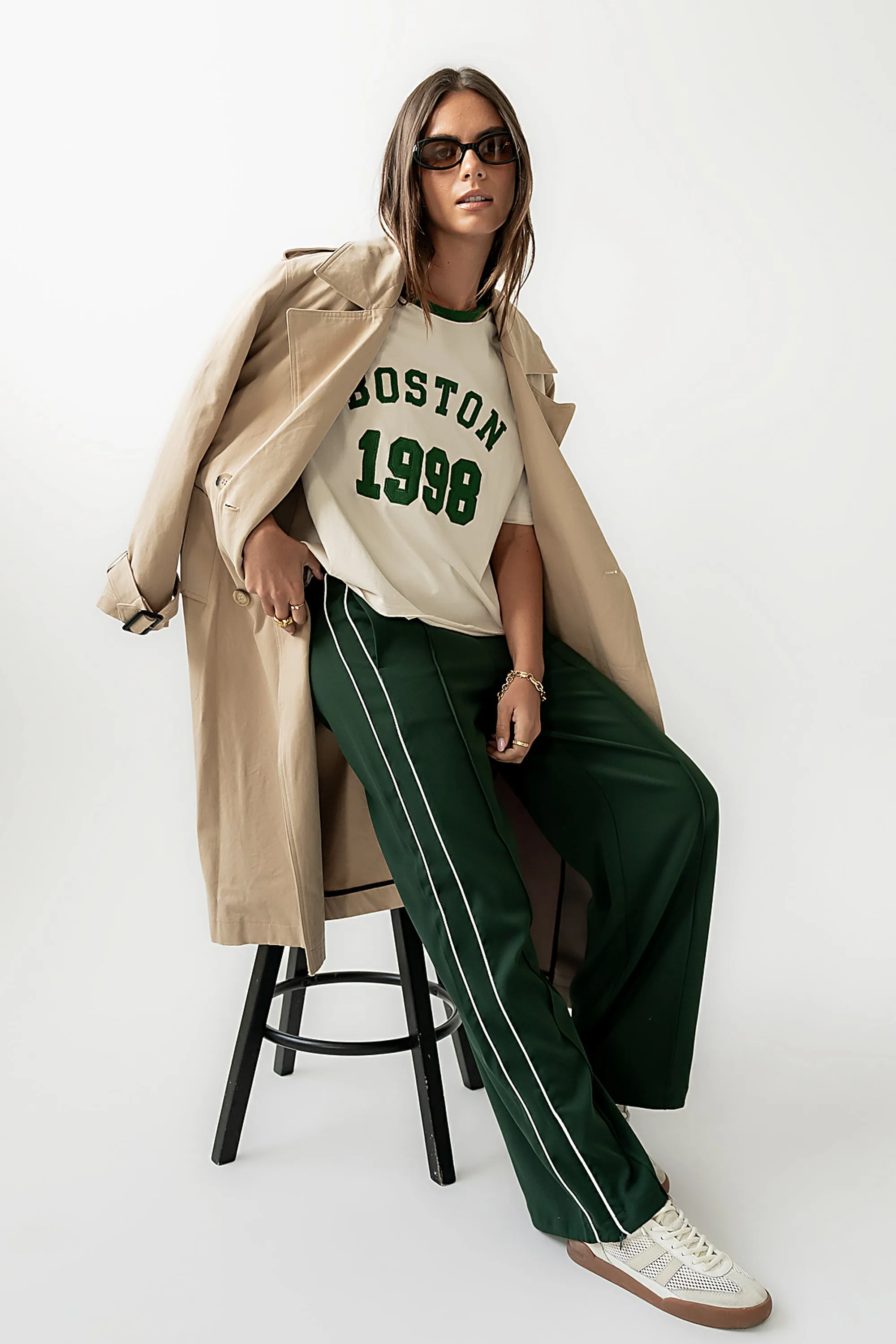 Boston Oversized Graphic Tee in Green sold by bohme