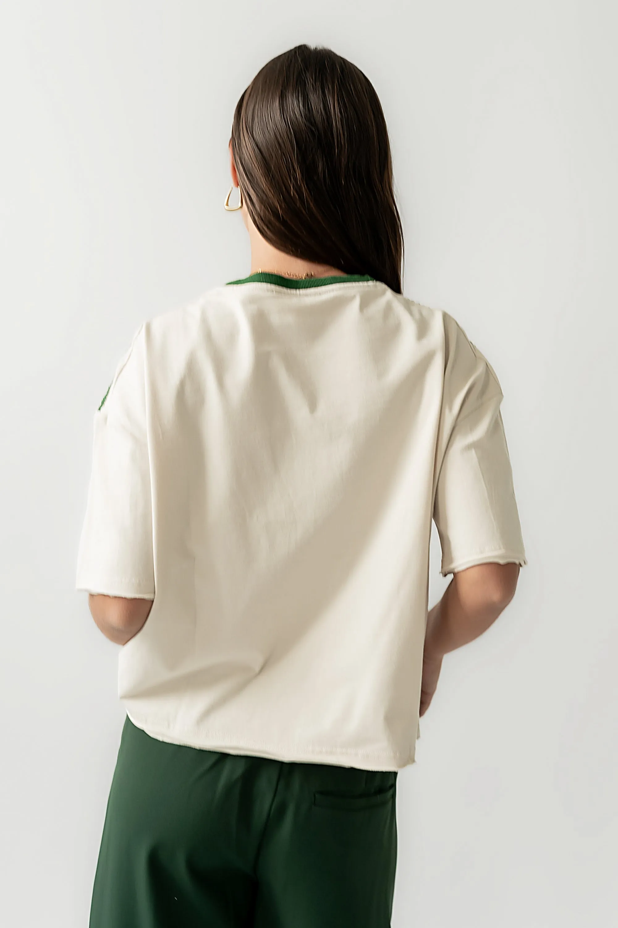 Boston Oversized Graphic Tee in Green sold by bohme product image thumbnail 5