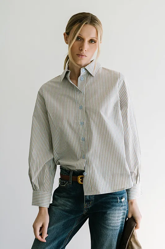 Ronnie Striped Button Up sold by bohme