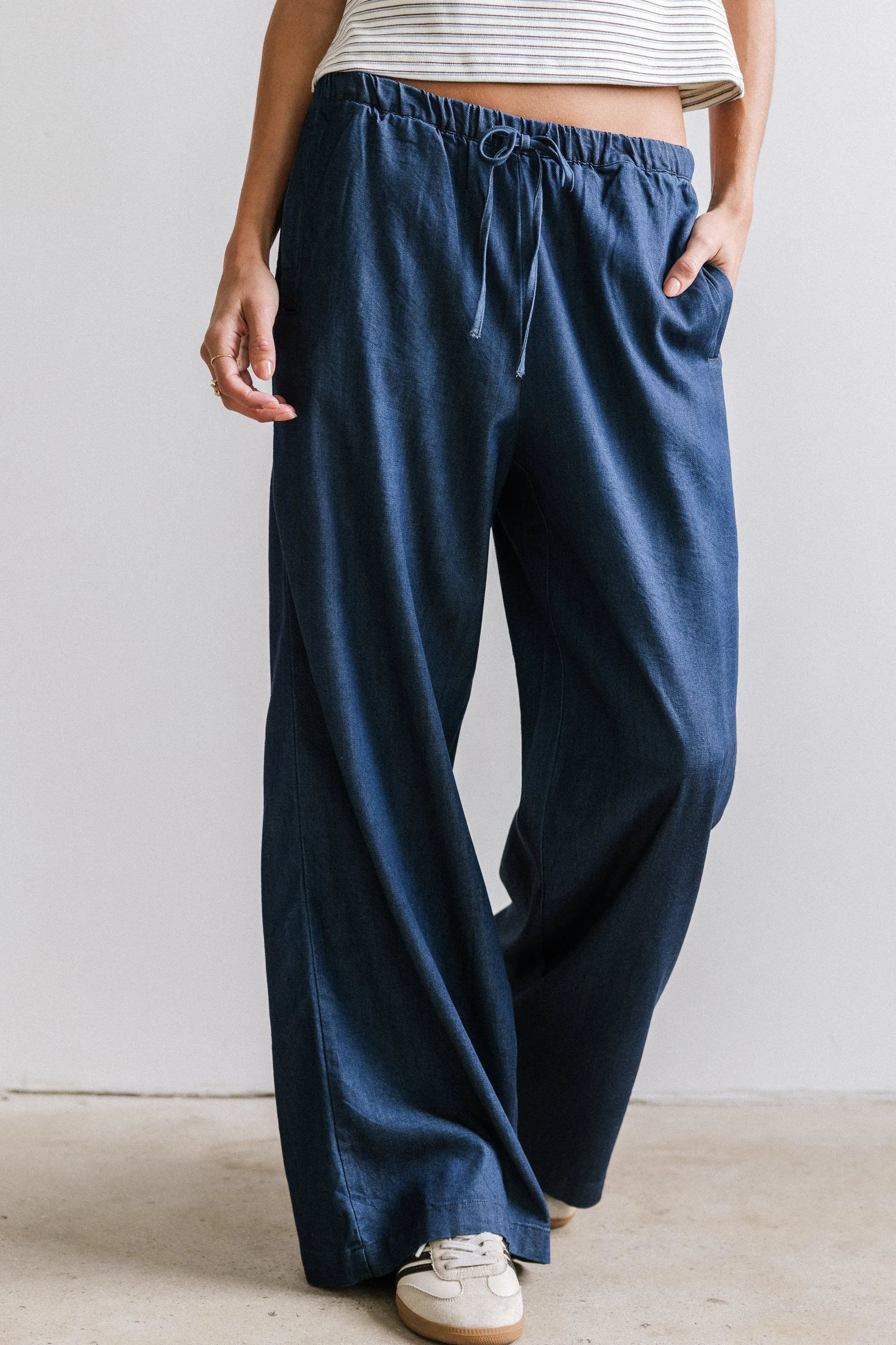 Banks Wide Leg Pants in Dark Wash sold by bohme