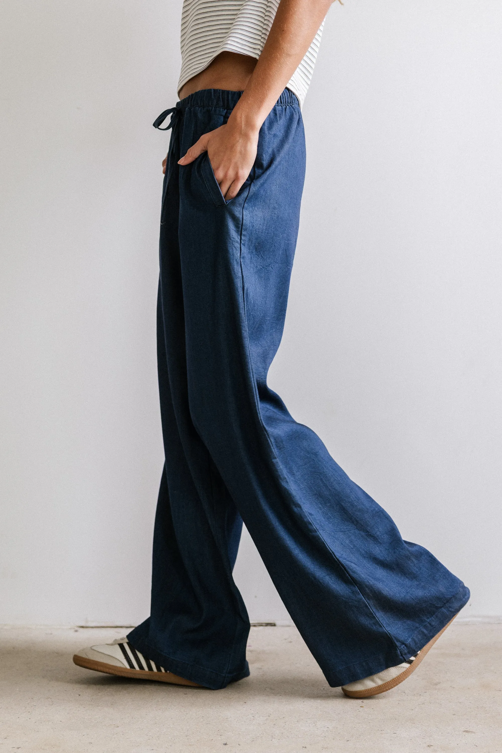 Banks Wide Leg Pants in Dark Wash sold by bohme product image thumbnail 5