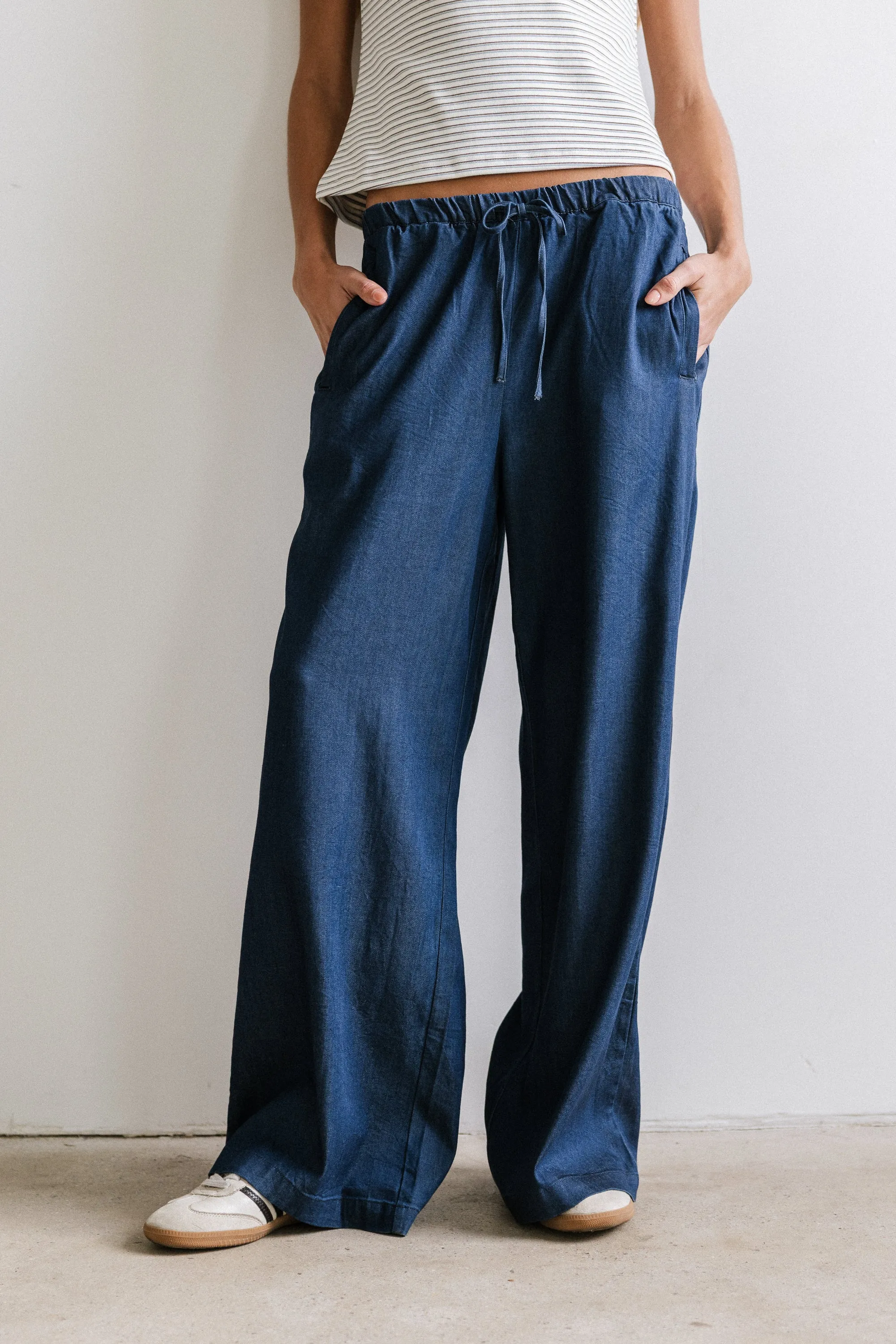 Banks Wide Leg Pants in Dark Wash sold by bohme product image thumbnail 3
