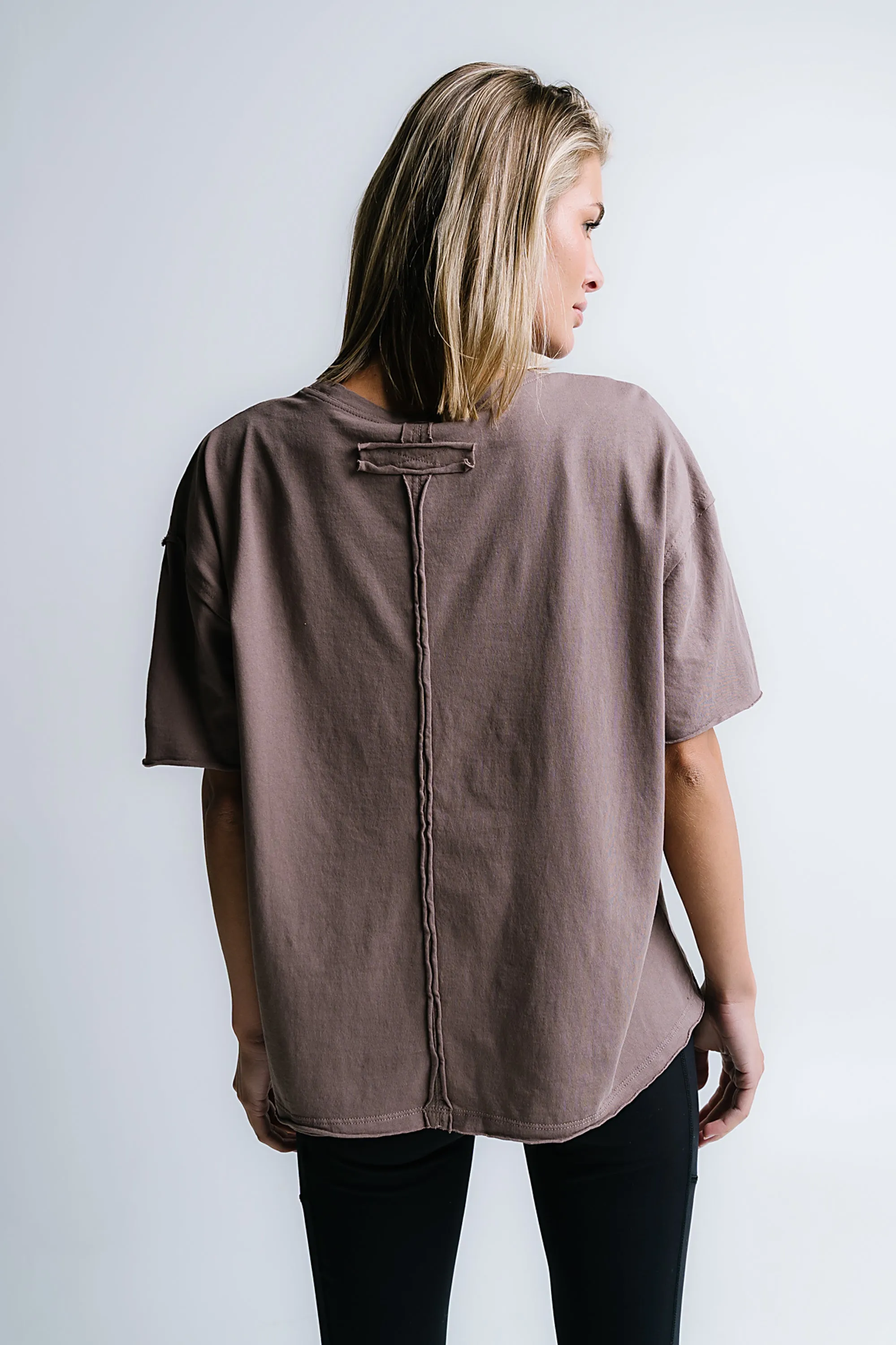Abby Oversized Tee in Mocha sold by bohme product image thumbnail 3