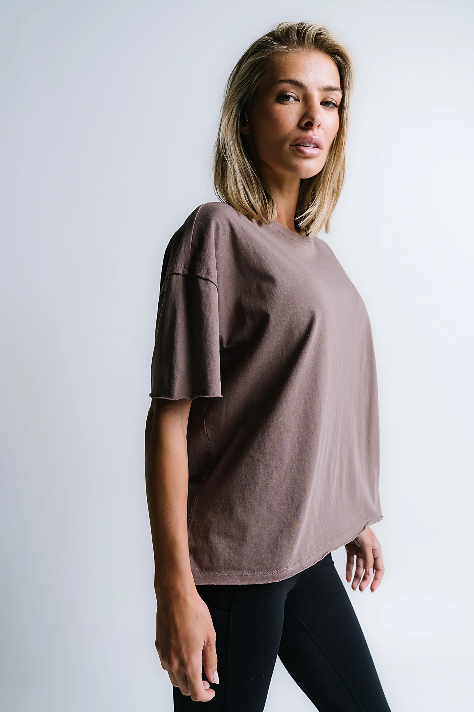 Abby Oversized Tee in Mocha sold by bohme product image thumbnail 2