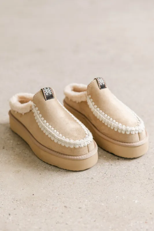 Cecily Platform Slipper in Natural sold by bohme