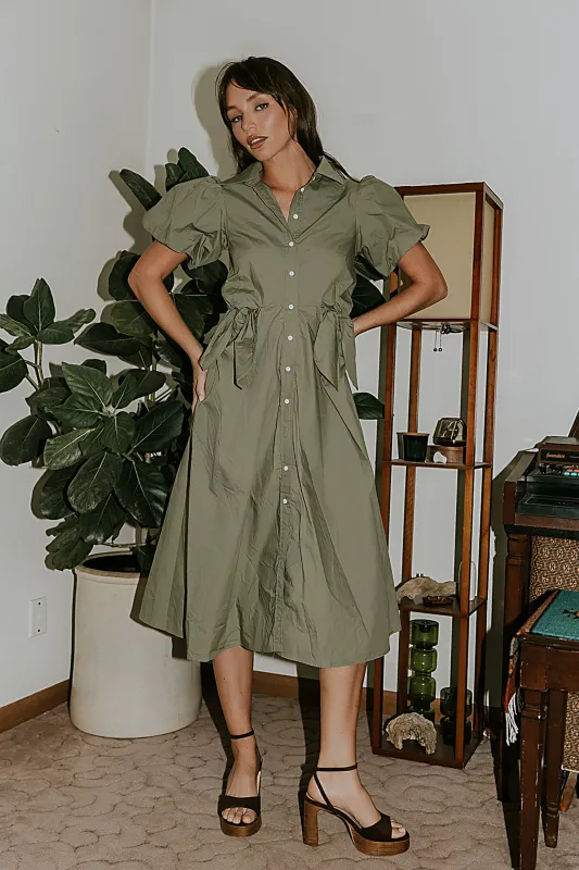 Terry Collared Midi Dress sold by bohme