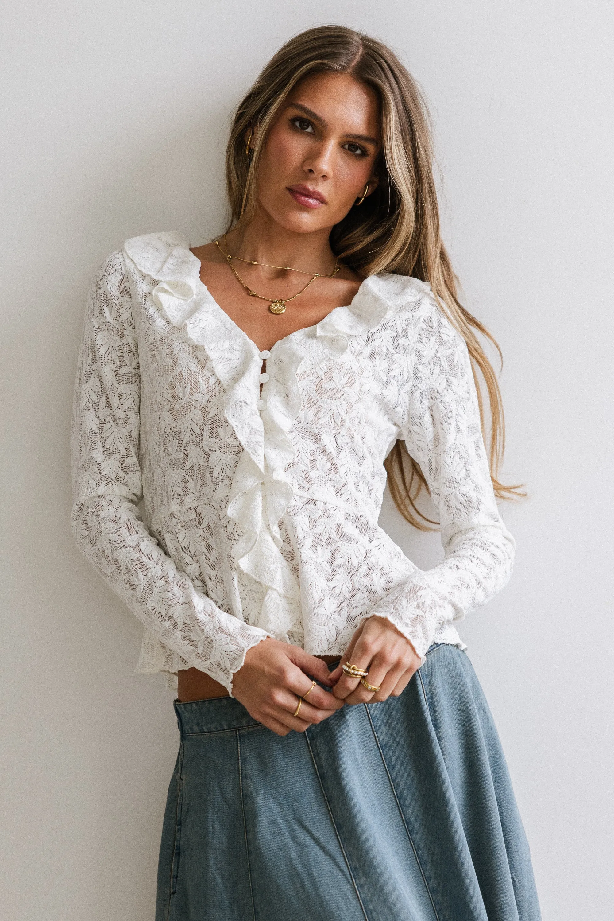 Kinsey Ruffle Lace Top - FINAL SALE sold by bohme