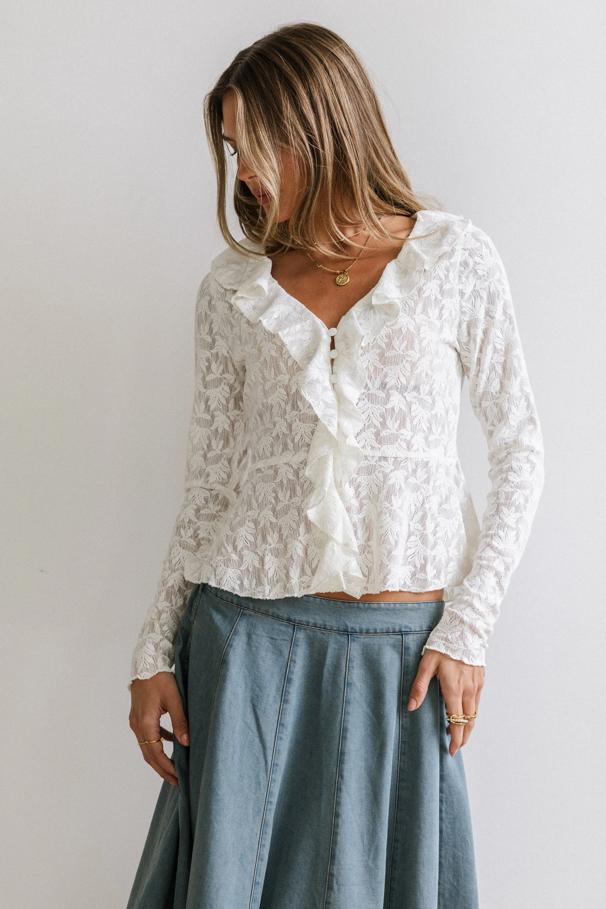 Kinsey Ruffle Lace Top - FINAL SALE sold by bohme product image thumbnail 4
