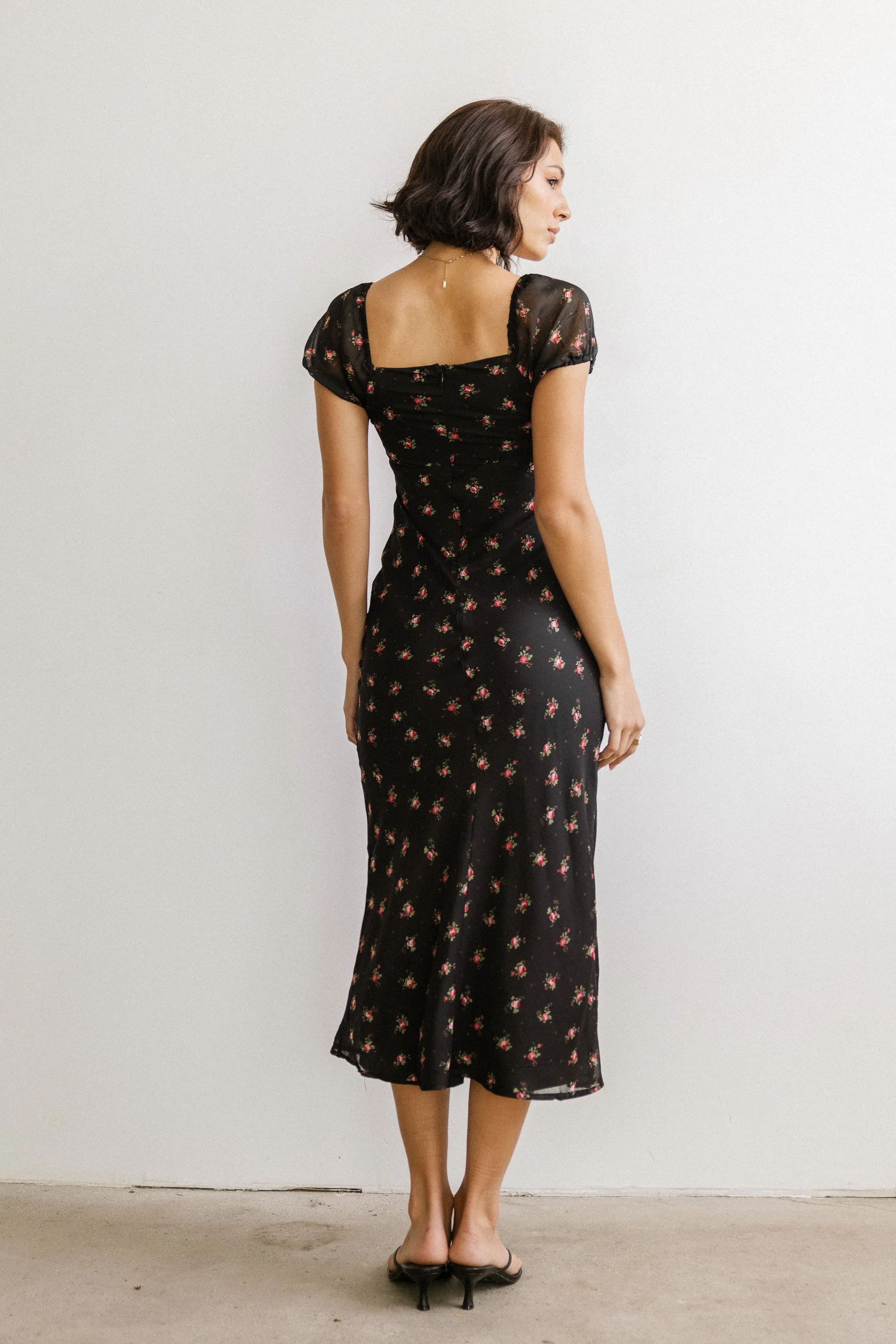 Cammie Floral Maxi Dress in Black sold by bohme product image thumbnail 4