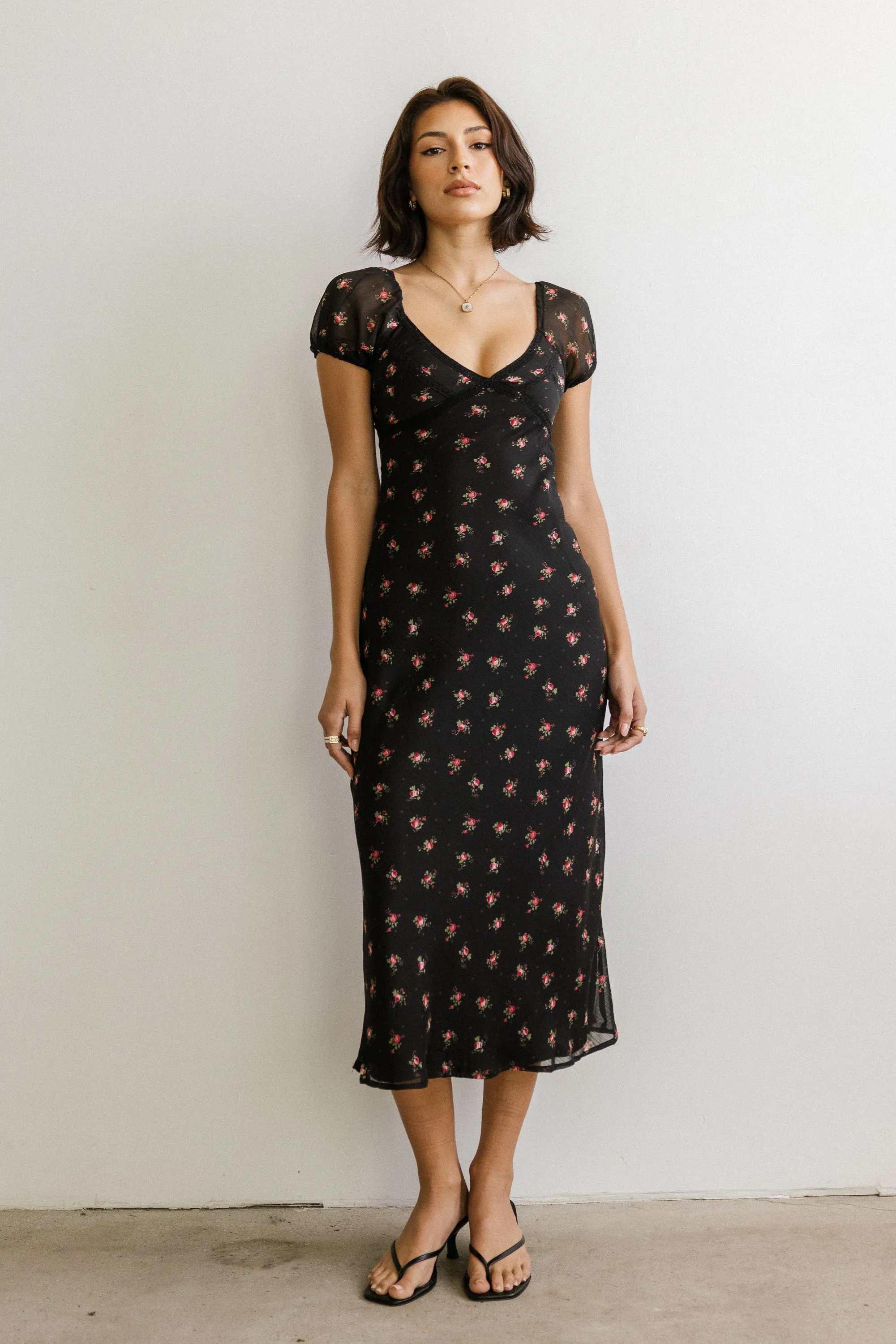 Cammie Floral Maxi Dress in Black sold by bohme product image thumbnail 5