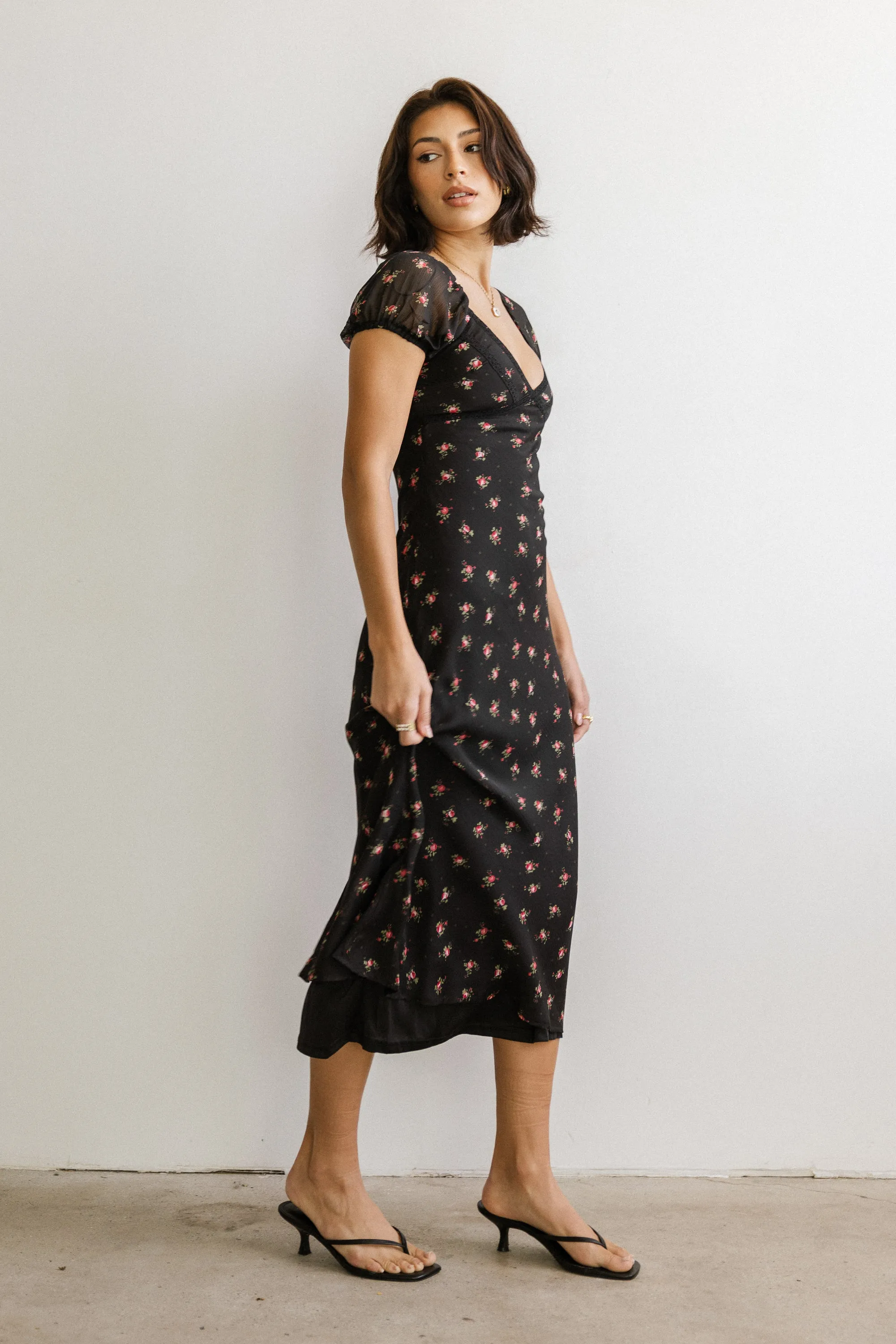 Cammie Floral Maxi Dress in Black sold by bohme product image thumbnail 2