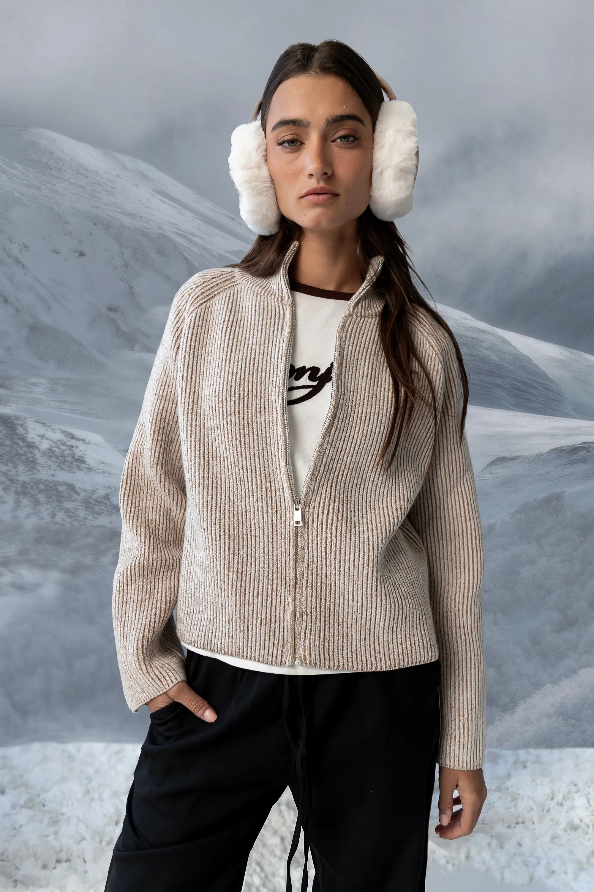 Abbie Ribbed Jacket in Taupe sold by bohme product image thumbnail 4