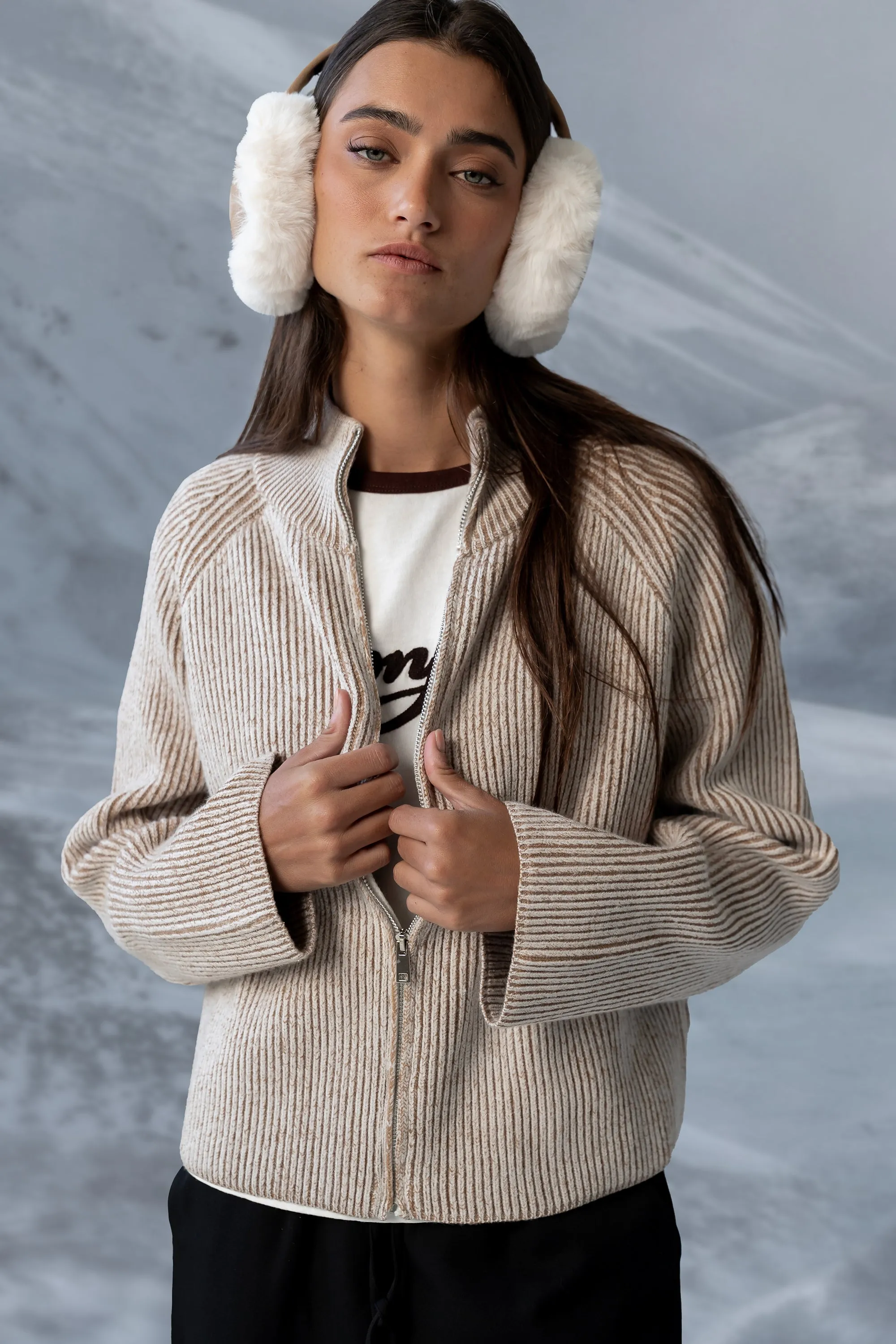 Abbie Ribbed Jacket in Taupe sold by bohme product image thumbnail 2