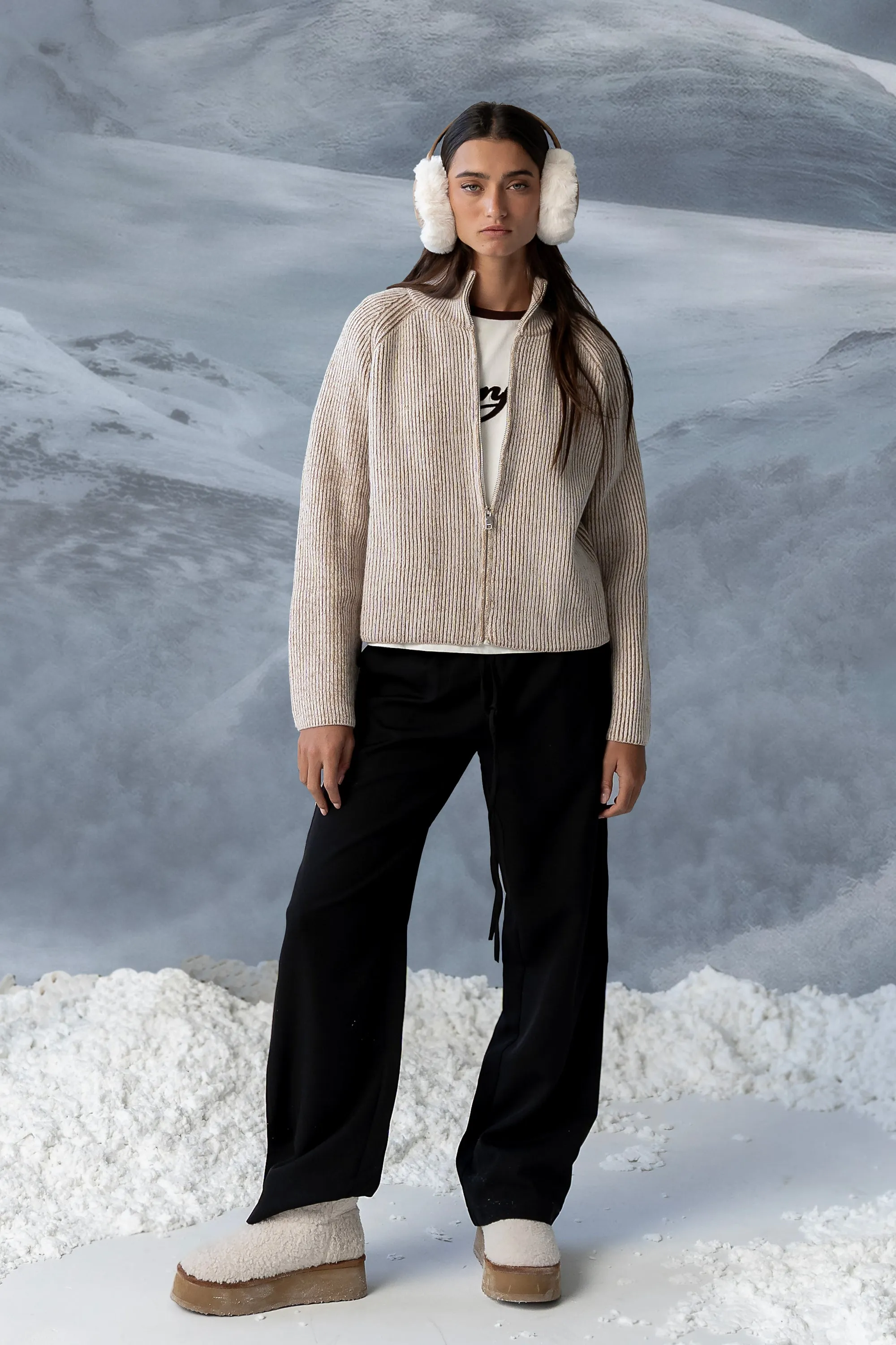 Abbie Ribbed Jacket in Taupe sold by bohme product image thumbnail 5