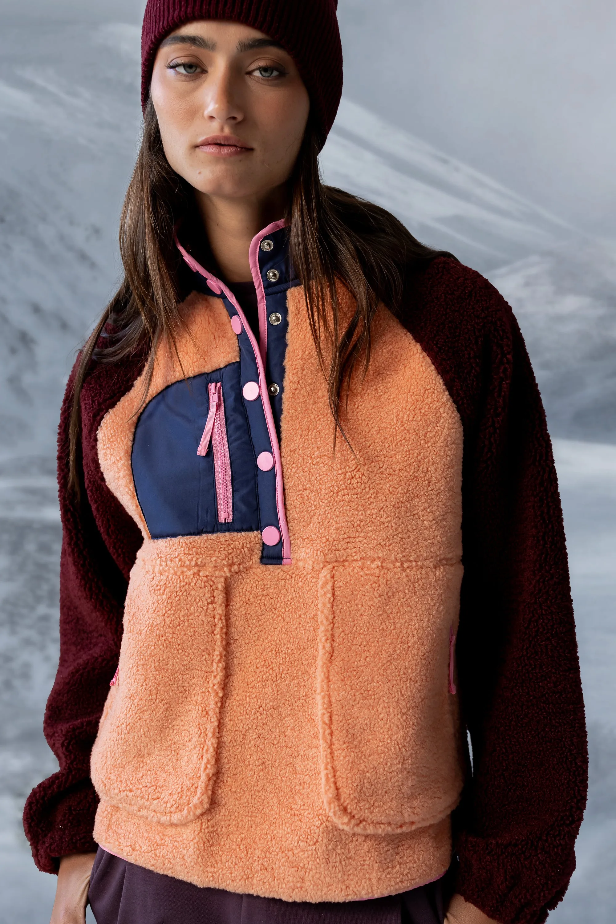 Milana Sherpa Pullover in Orange sold by bohme product image thumbnail 2