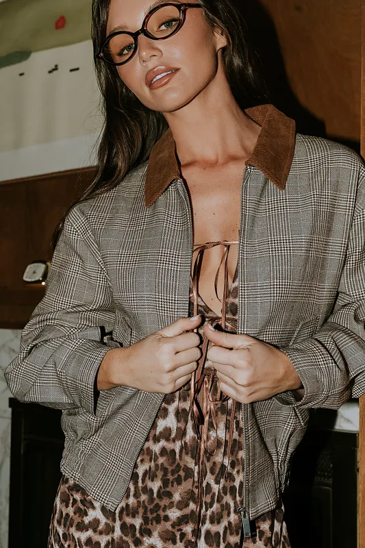 Kenzington Plaid Bomber Jacket sold by bohme