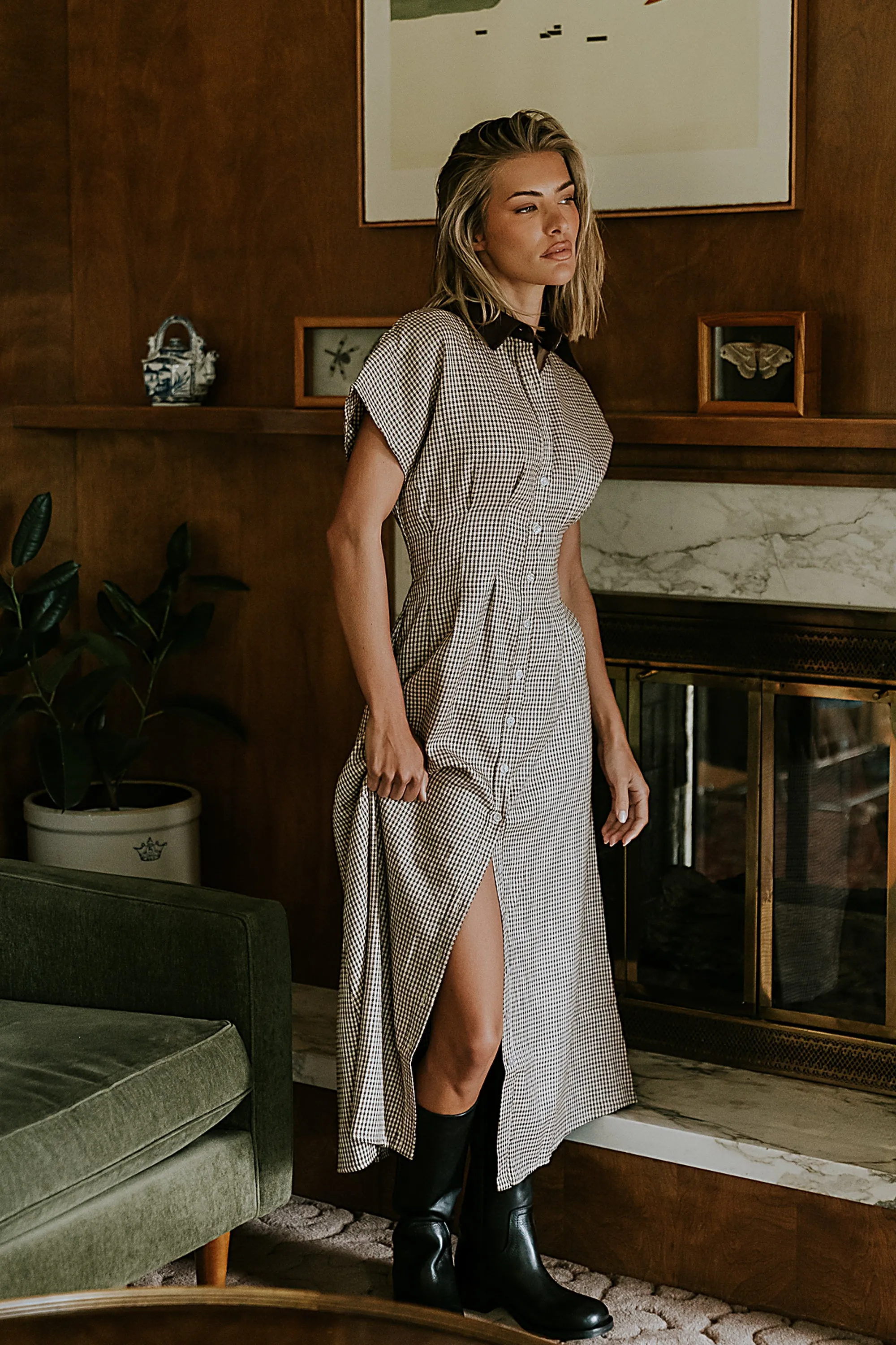 Andie Houndstooth Maxi Dress sold by bohme product image thumbnail 3