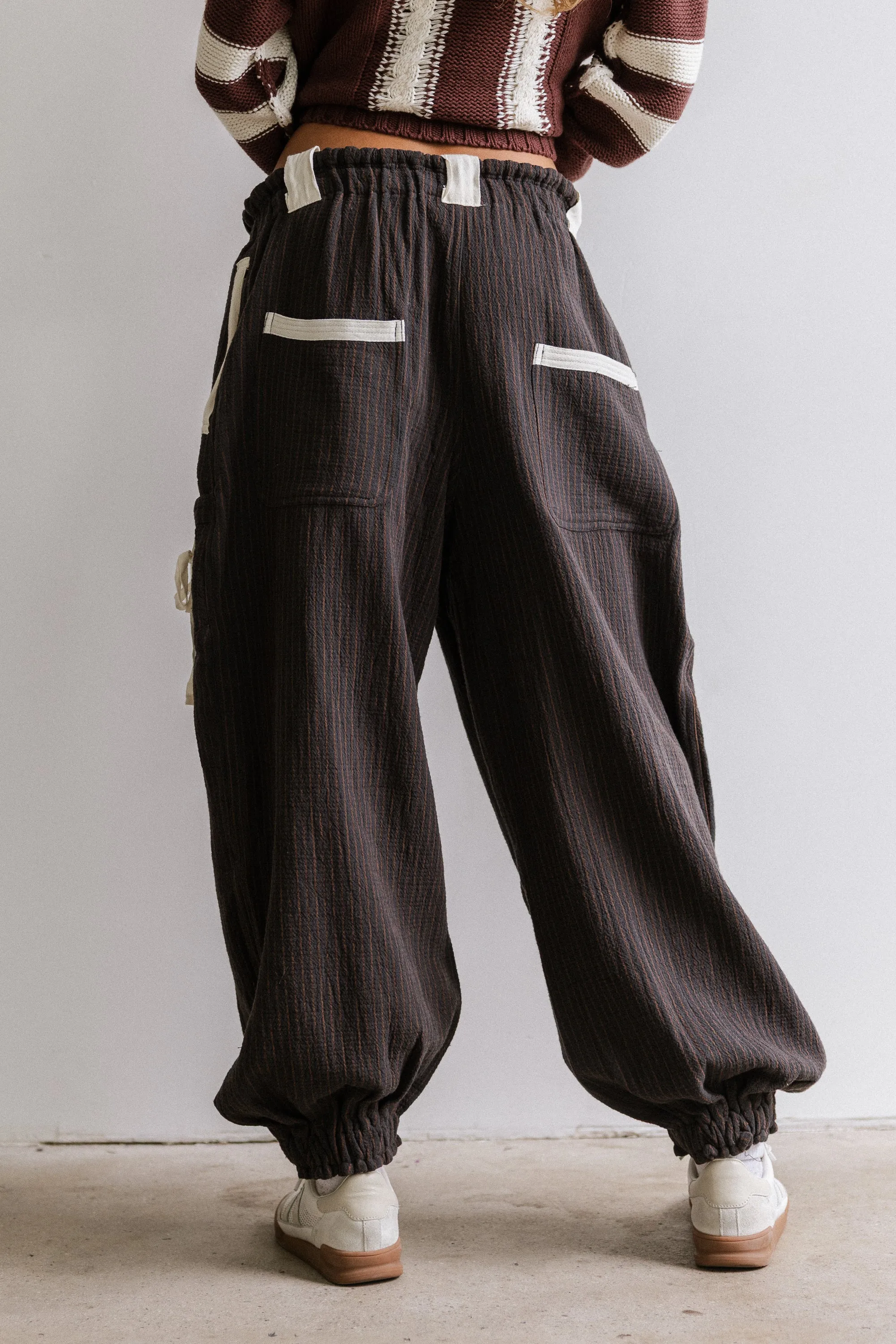 Cozette Striped Baggy Pants in Navy sold by bohme product image thumbnail 2