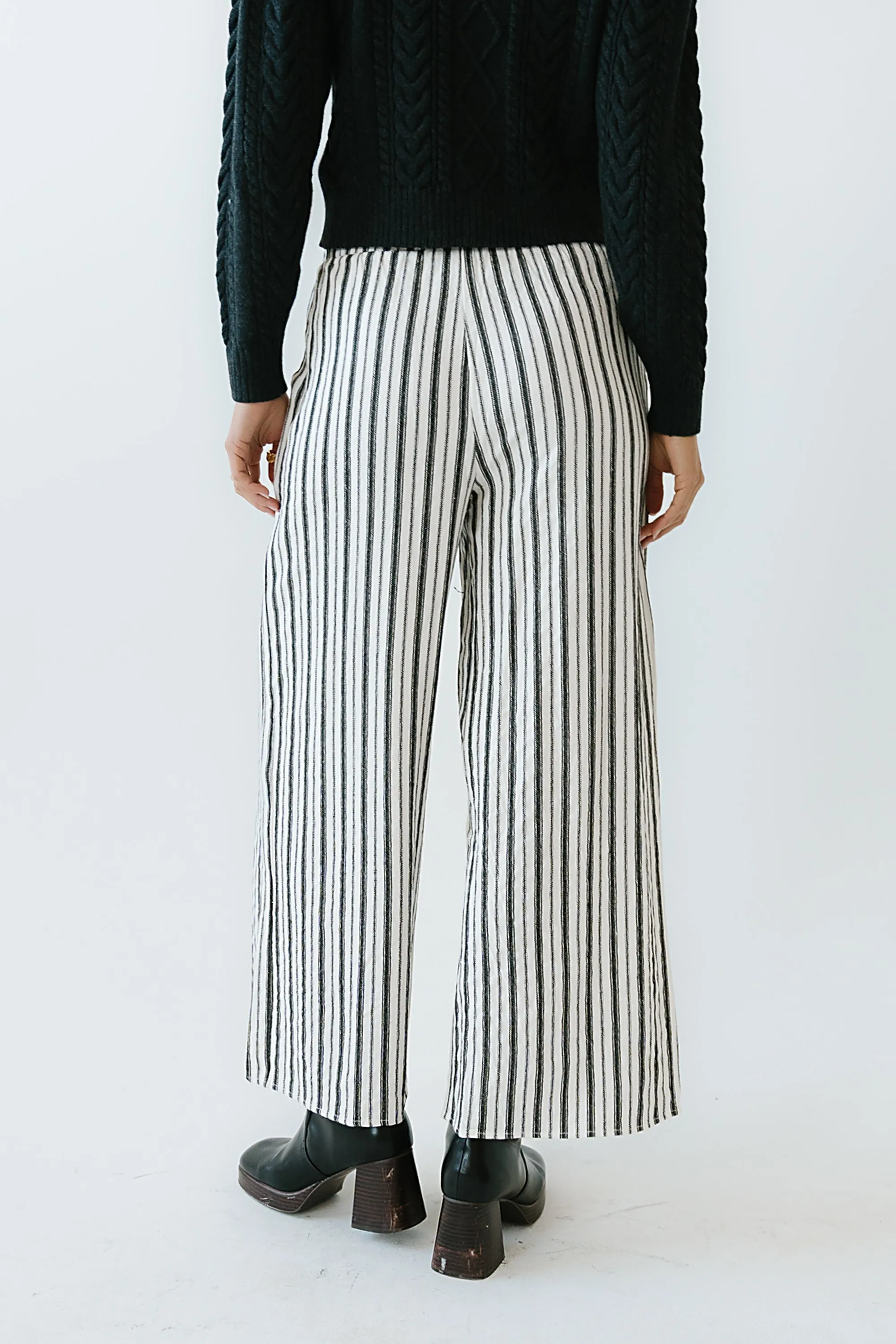 Lucy Striped Baggy Pants in Black sold by bohme product image thumbnail 5