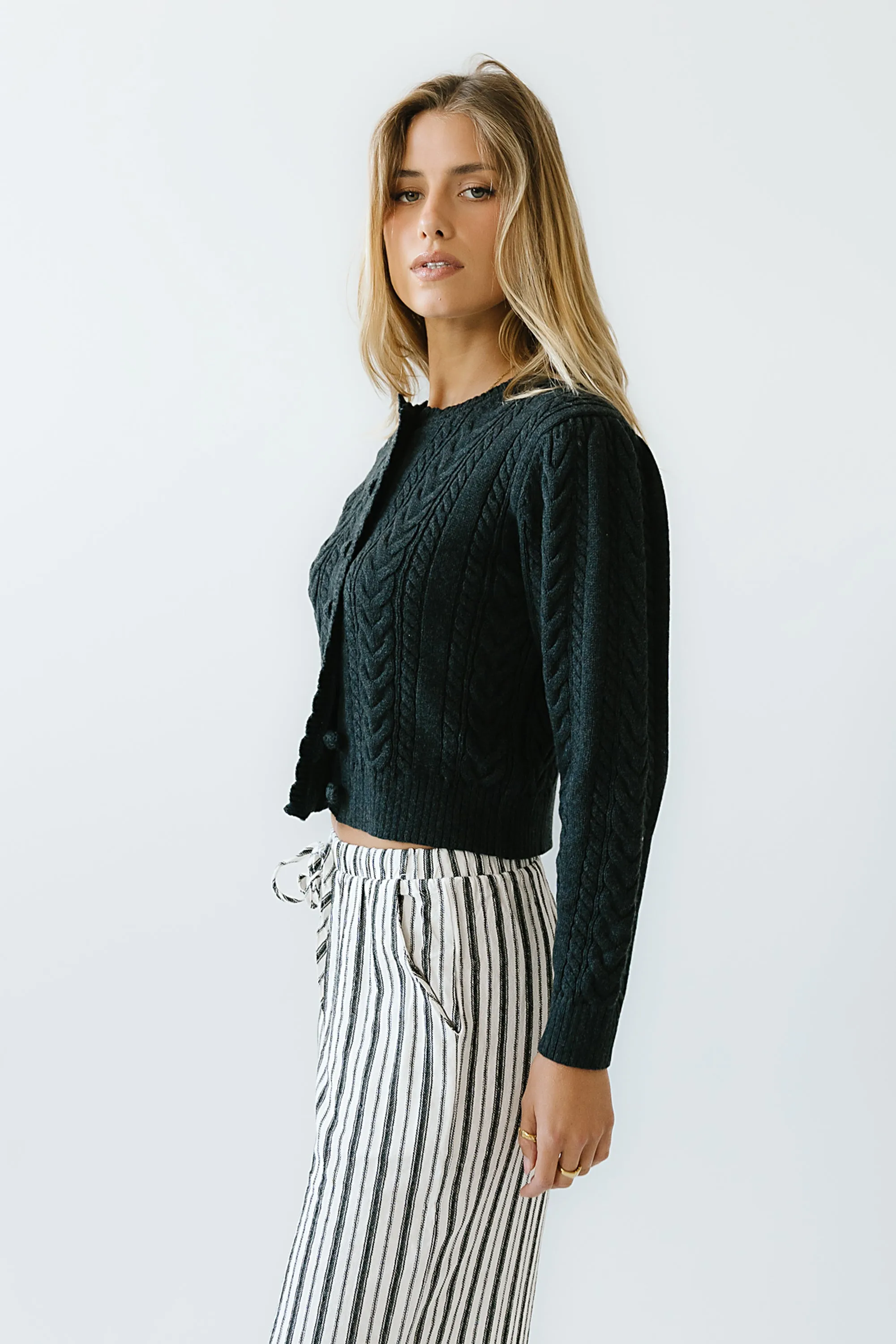 France Knit Cardigan in Charcoal sold by bohme product image thumbnail 5