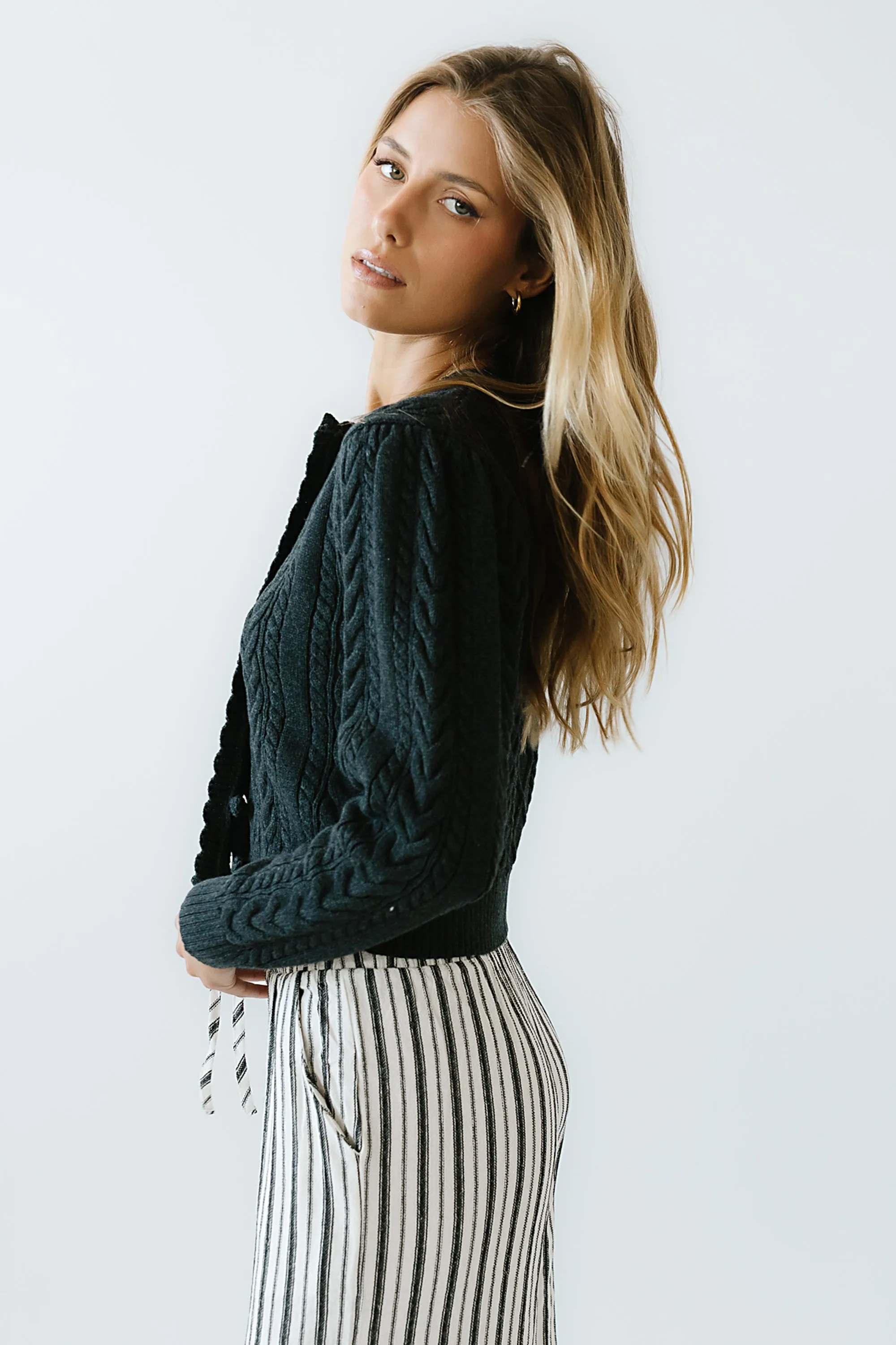 France Knit Cardigan in Charcoal sold by bohme product image thumbnail 4