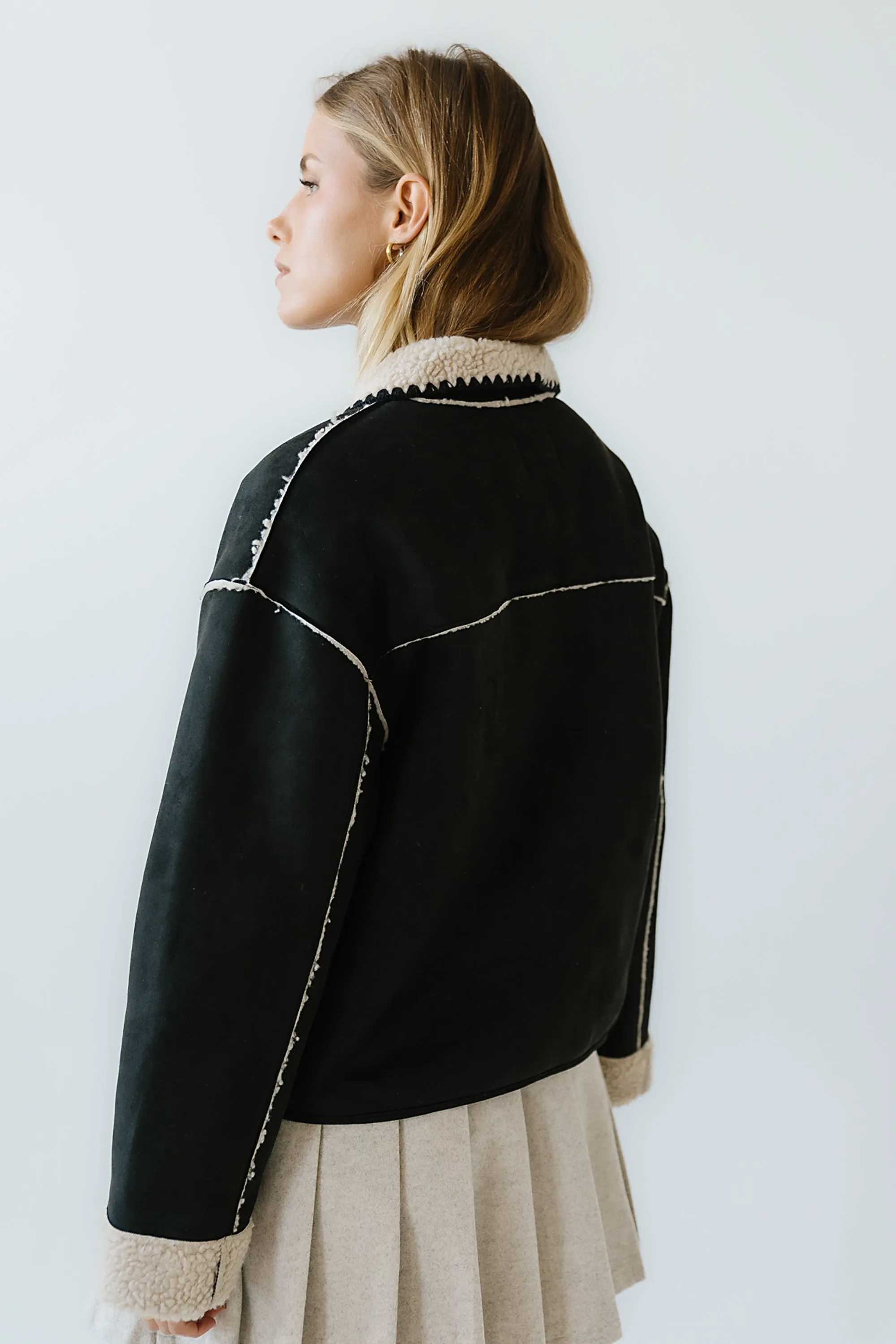 Collins Suede Jacket in Black - FINAL SALE sold by bohme product image thumbnail 4