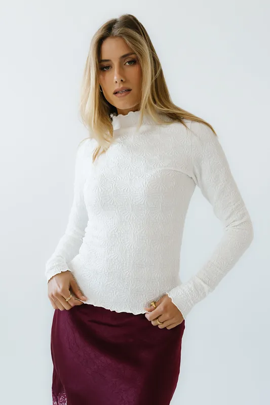Benny Textured Top in Ivory sold by bohme