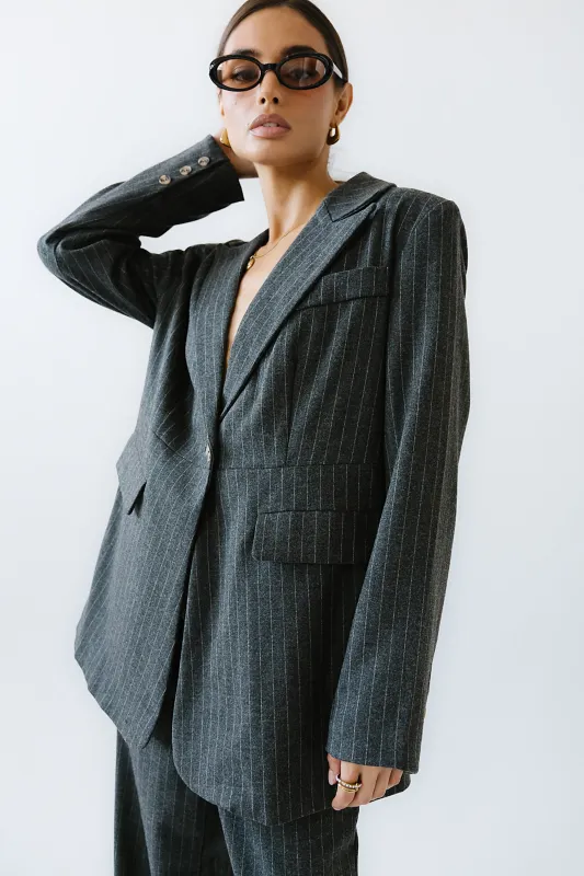 Joey Pinstripe Blazer sold by bohme