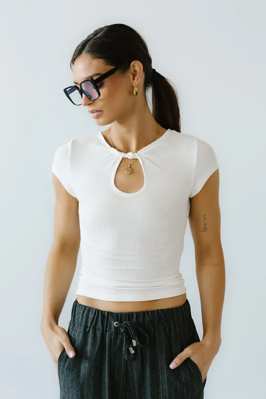 Leslie Cutout Top in White sold by bohme