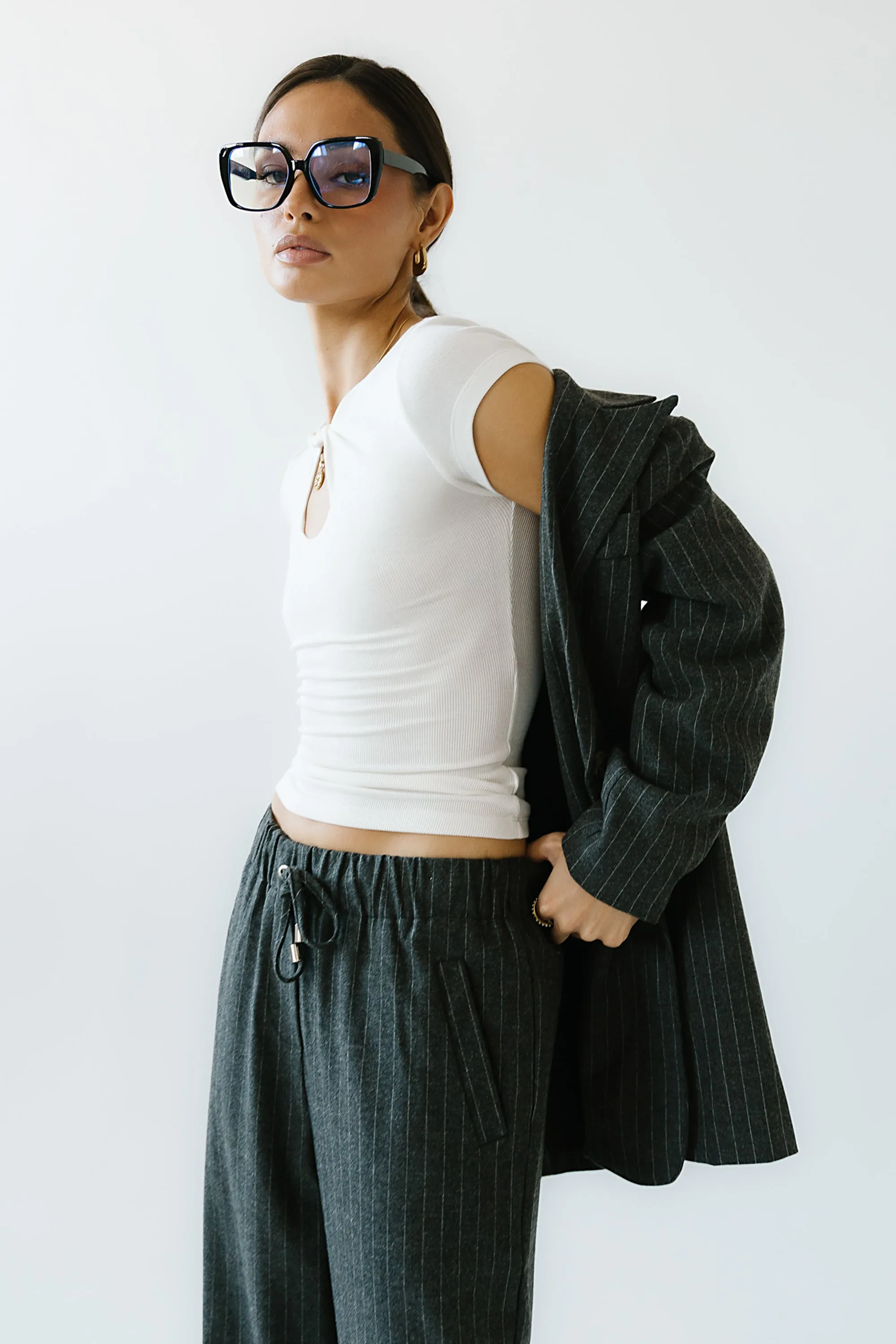 Leslie Cutout Top in White sold by bohme product image thumbnail 3