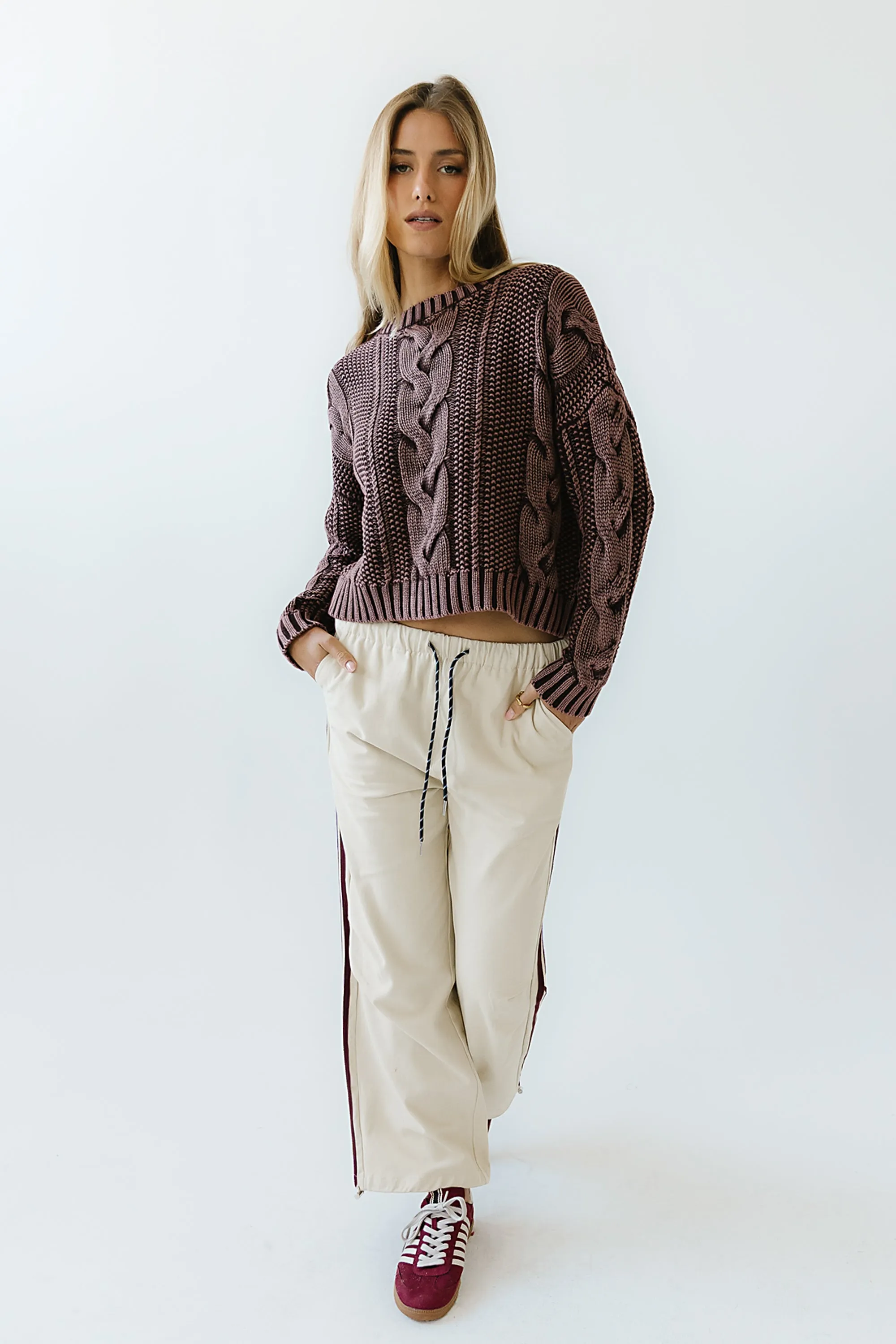 Josephine Knit Sweater in Red-Brown sold by bohme product image thumbnail 2