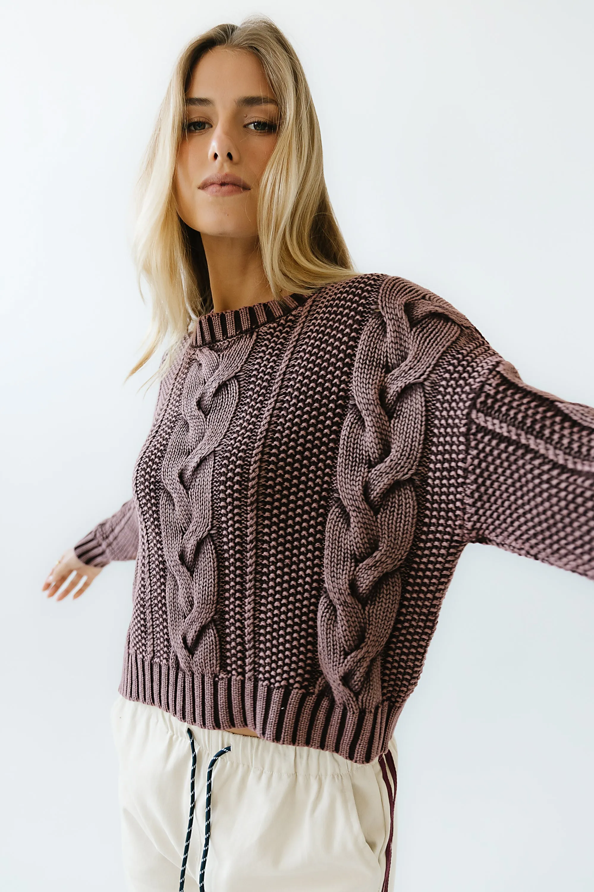 Josephine Knit Sweater in Red-Brown sold by bohme product image thumbnail 3