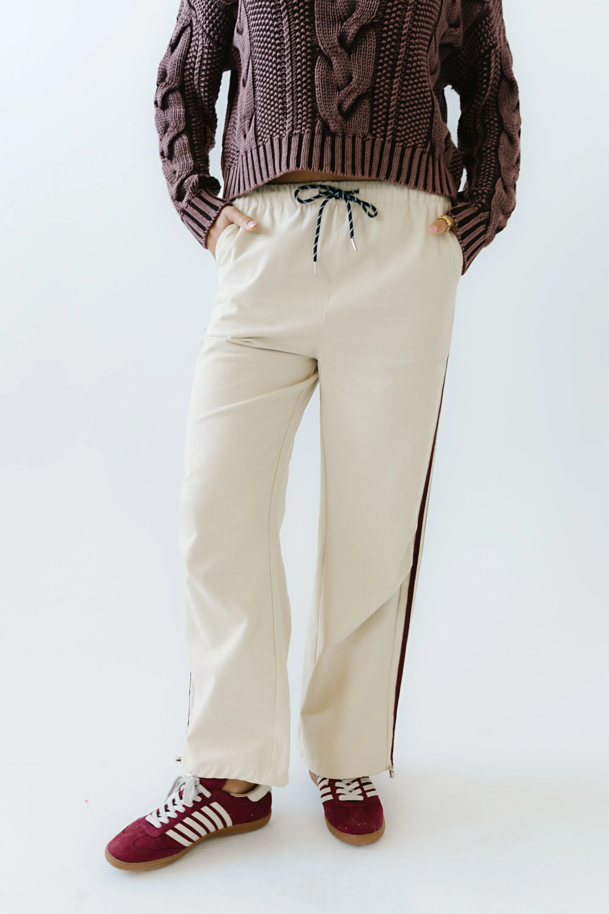 Franklin Striped Joggers in Cream sold by bohme