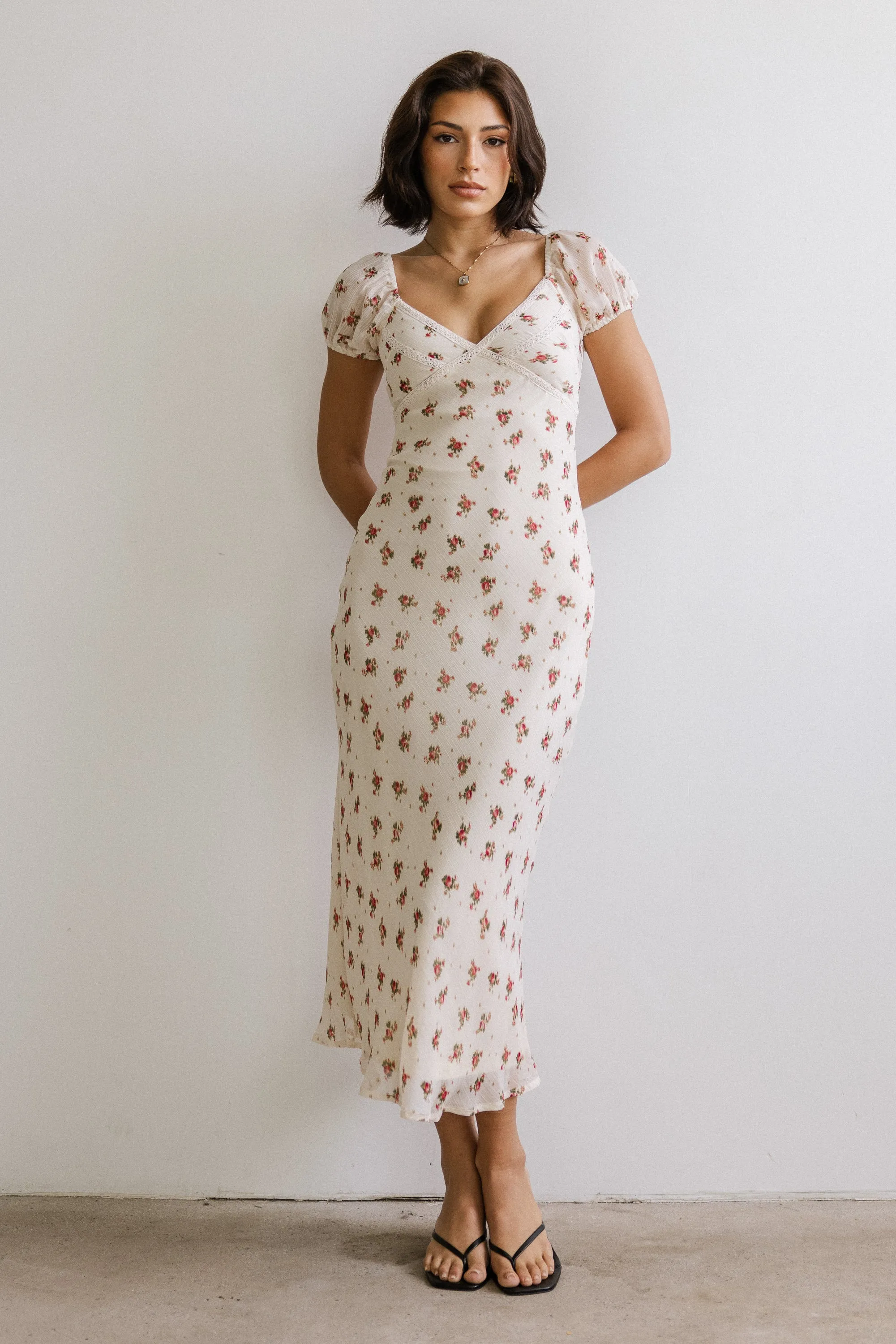 Cammie Floral Maxi Dress in Cream sold by bohme product image thumbnail 2