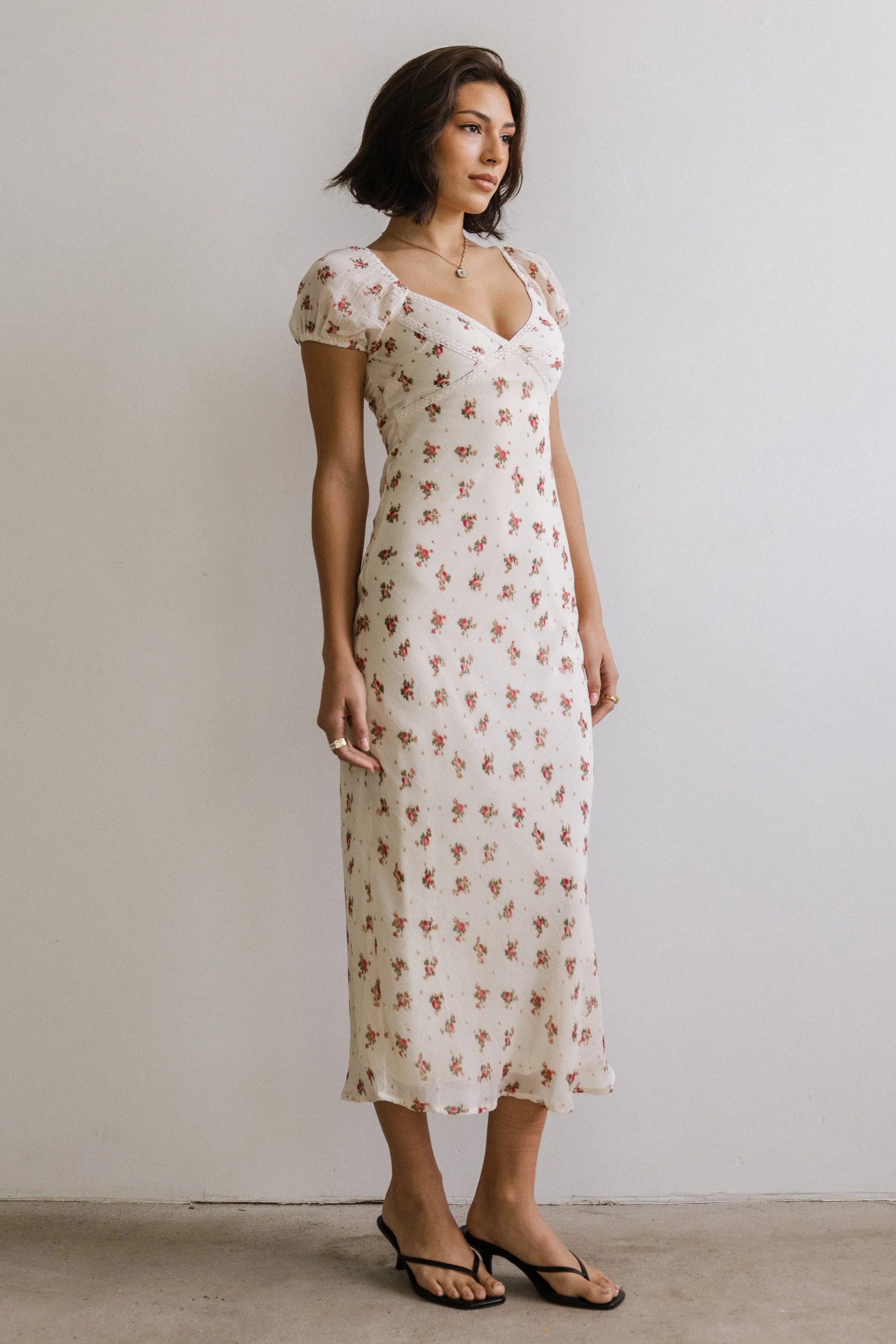 Cammie Floral Maxi Dress in Cream sold by bohme product image thumbnail 4