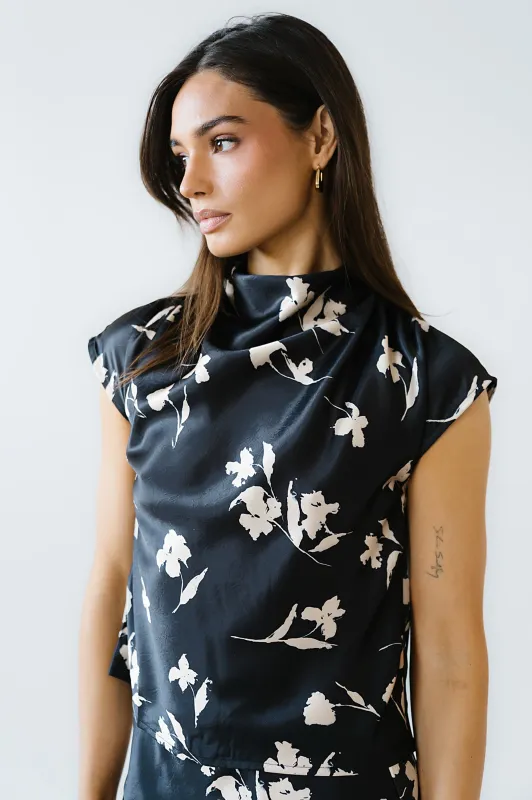 Carsyn Floral Top in Black sold by bohme