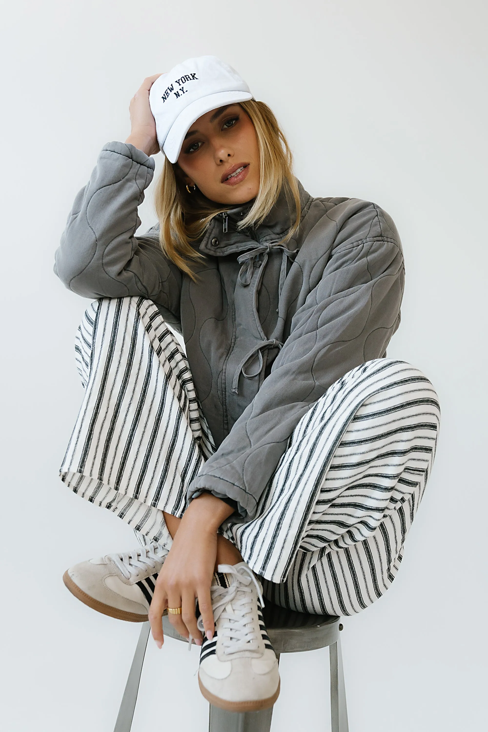 Quinn Quilted Jacket in Charcoal sold by bohme product image thumbnail 2