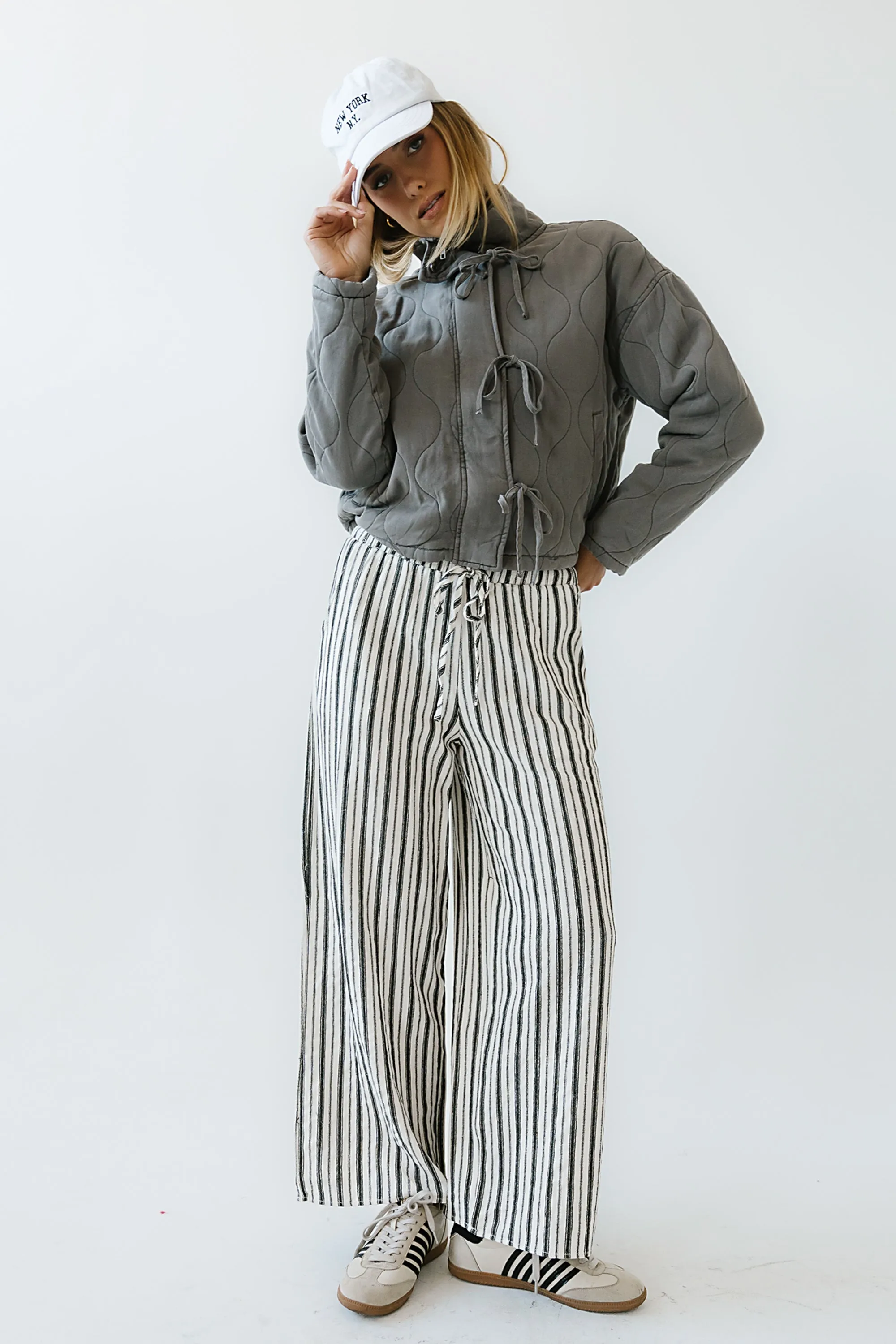 Quinn Quilted Jacket in Charcoal sold by bohme