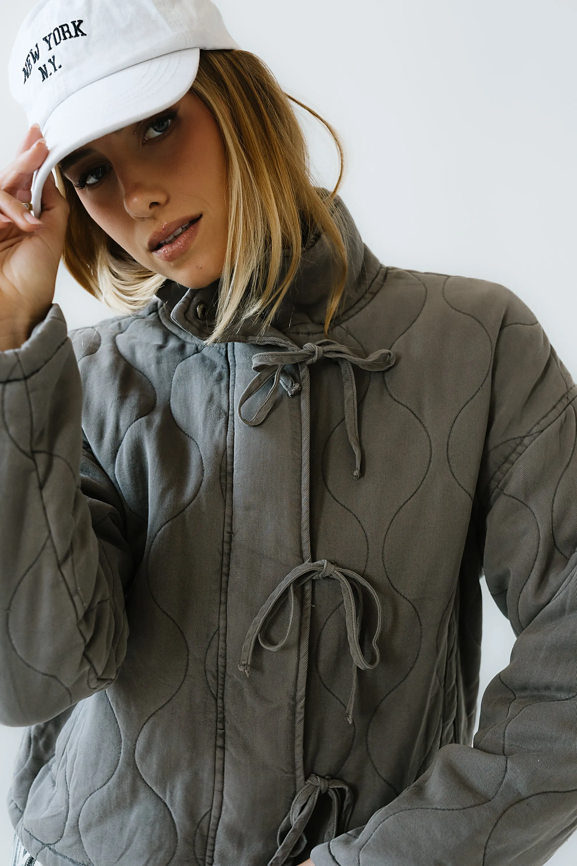 Quinn Quilted Jacket in Charcoal sold by bohme product image thumbnail 4
