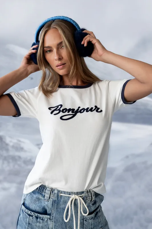 Bonjour Knit Top in Navy sold by bohme