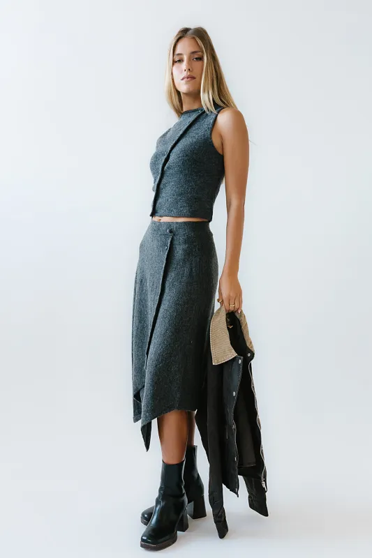 Cassie Asymmetrical Midi Skirt sold by bohme