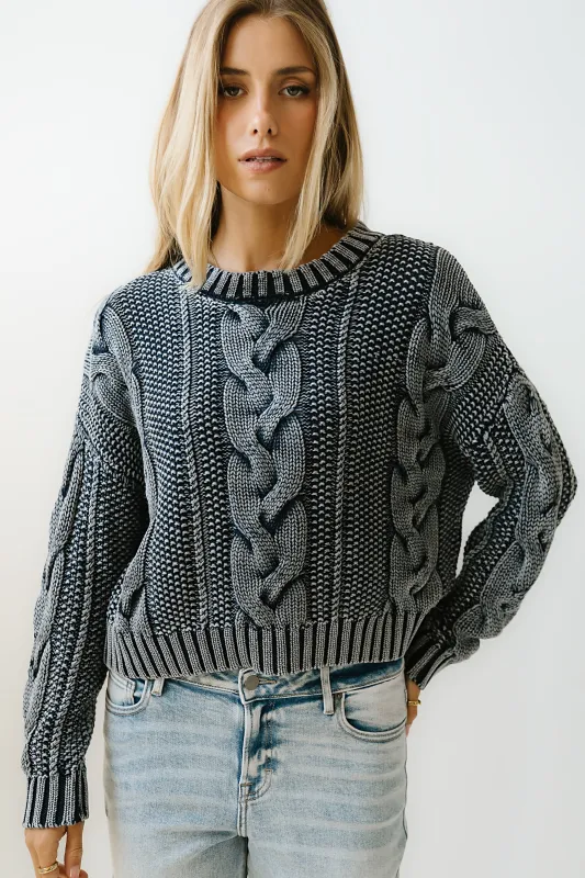 Josephine Knit Sweater in Navy sold by bohme