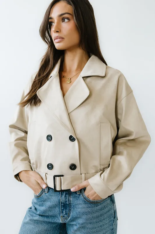 Jane Suede Cropped Trench Coat sold by bohme
