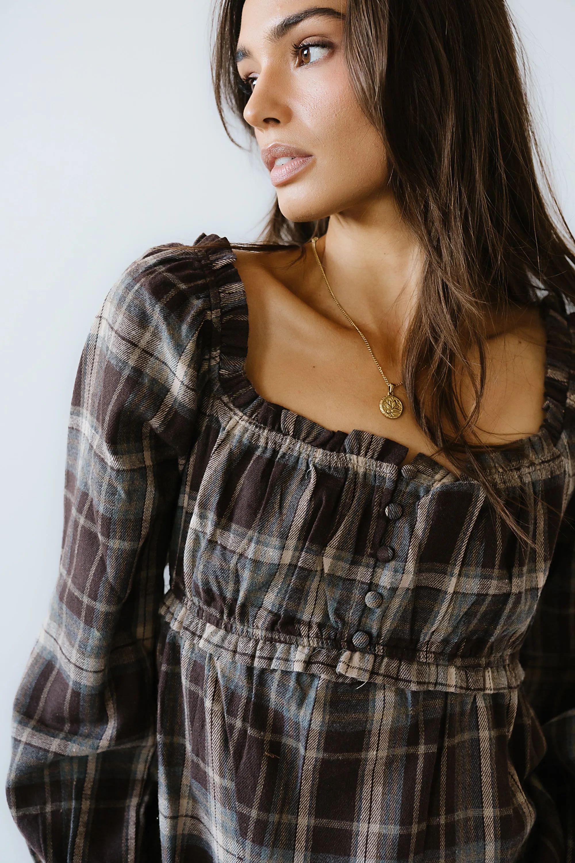 Harlow Plaid Maxi Dress - FINAL SALE sold by bohme product image thumbnail 4