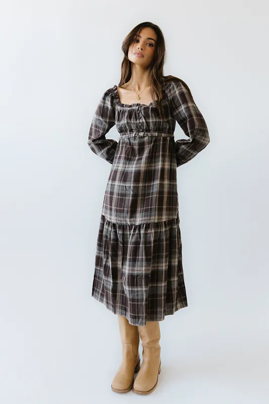 Harlow Plaid Maxi Dress sold by bohme